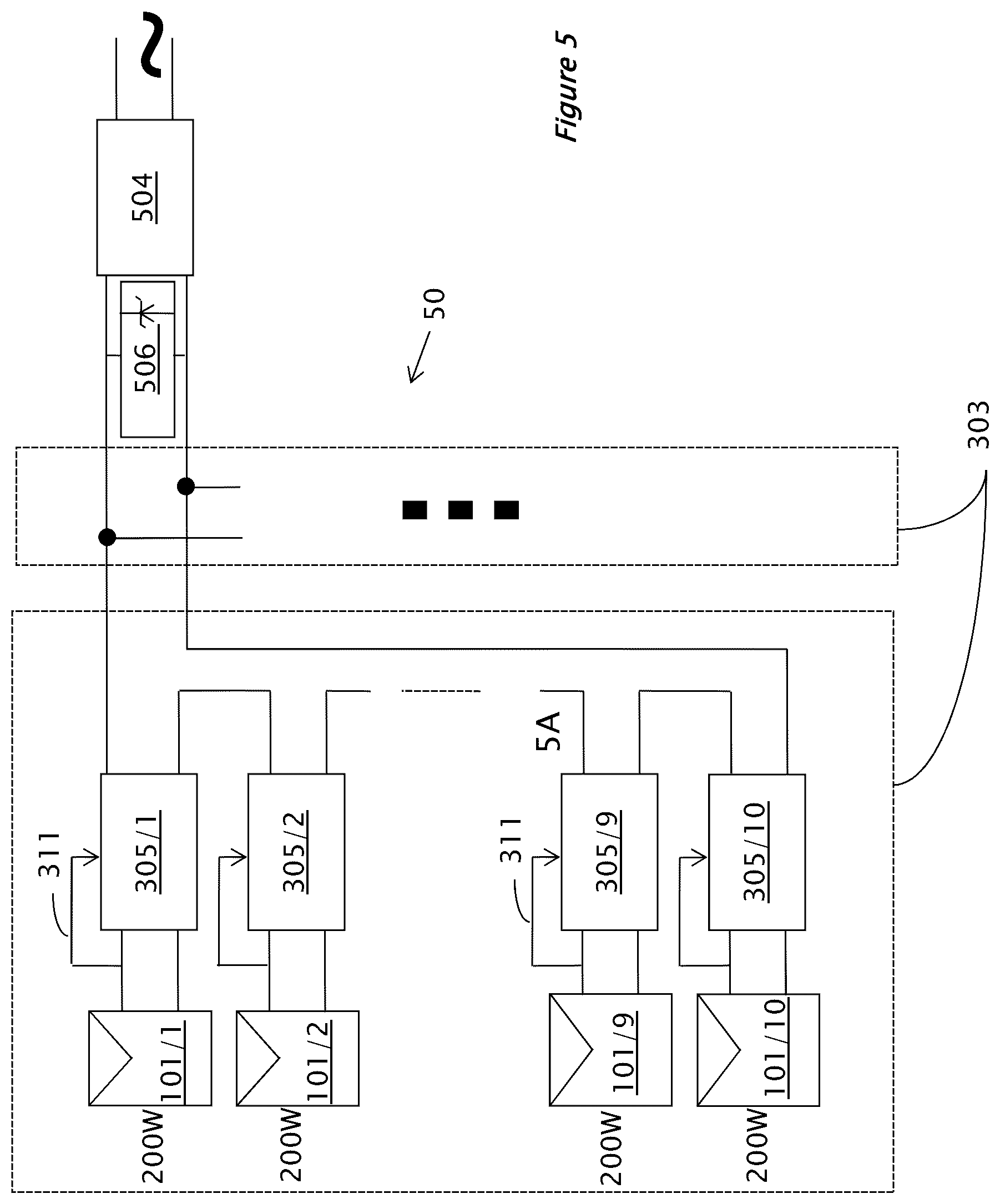 Patent US12306653 Figure 7 – Circuit for interconnected direct current power sources