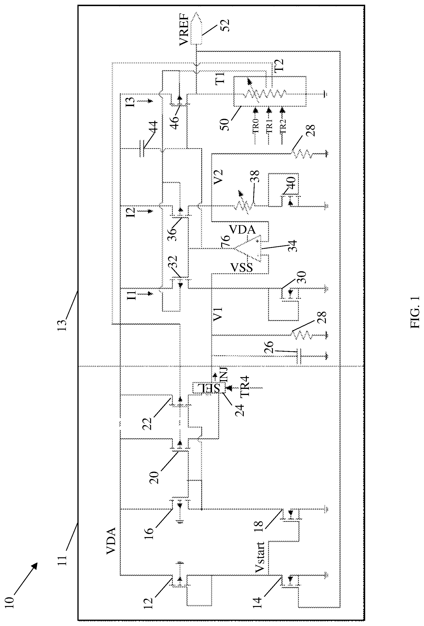 Patent US12306655 Figure 1 – Curvature compensation circuits for bandgap voltage reference circuits
