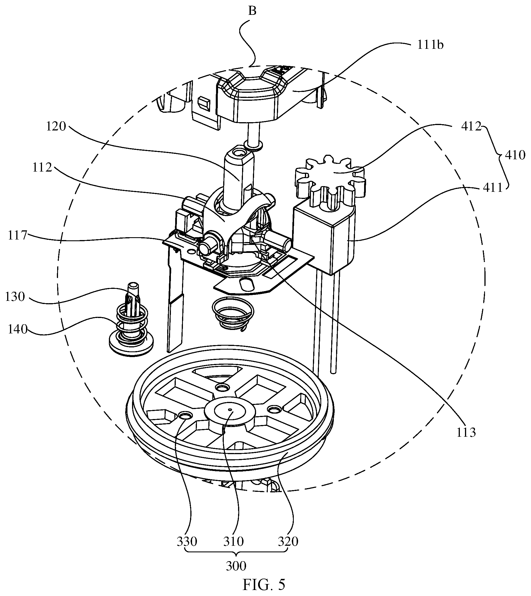 Patent US12306658 Figure 5 – Rocker mechanism and game controller