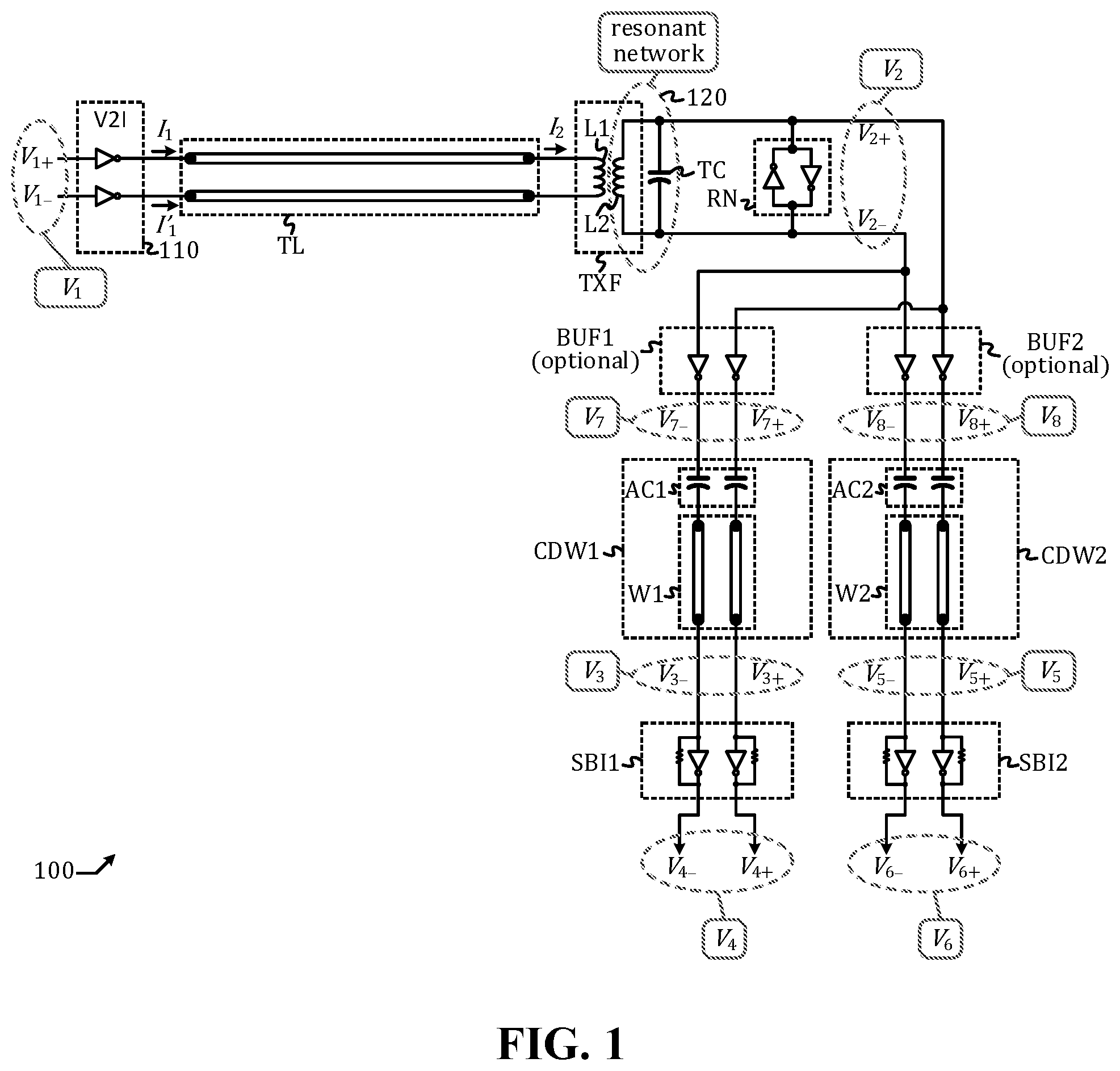 Patent US12306661 Figure 1 – Apparatus and method of power efficient high-speed clock transmission