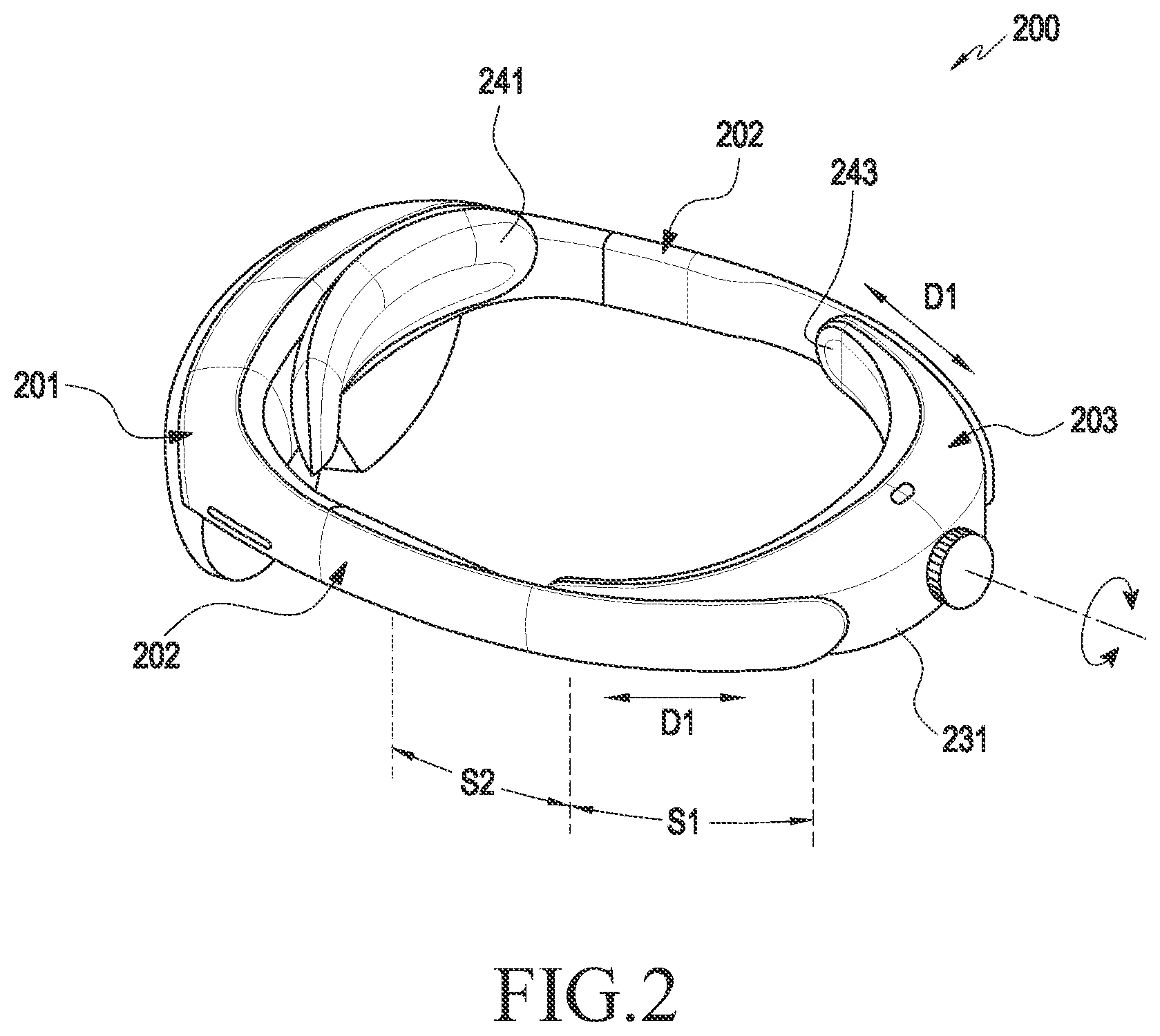 Patent US12306668 Figure 2 – Wearable electronic device including adjusting part