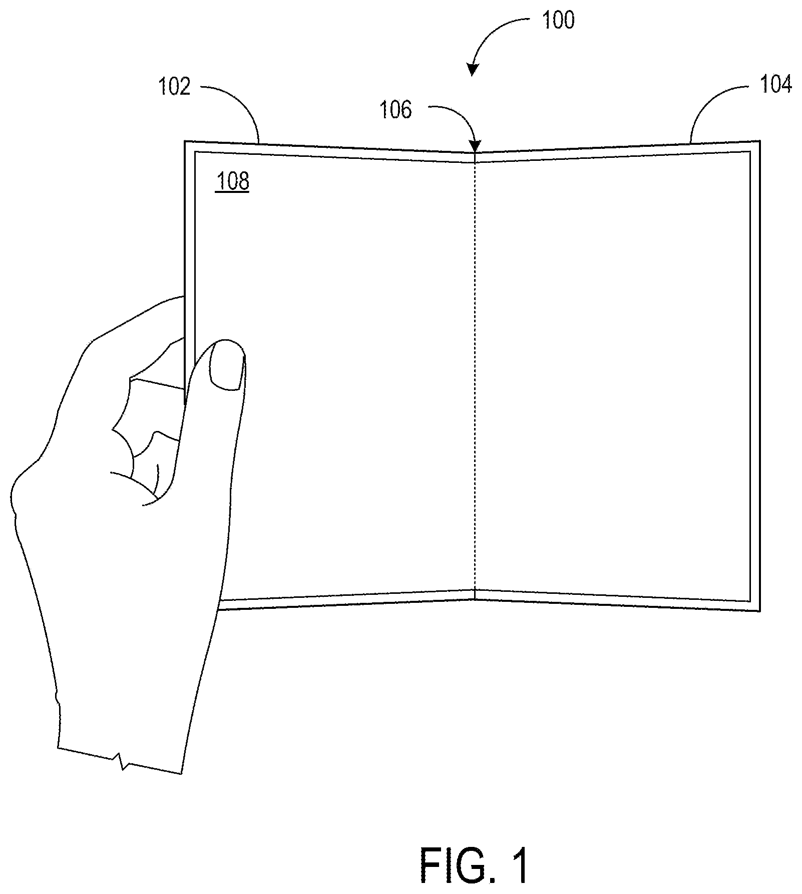 Patent US12306671 Figure 1 – Timing mechanism for foldable computing device