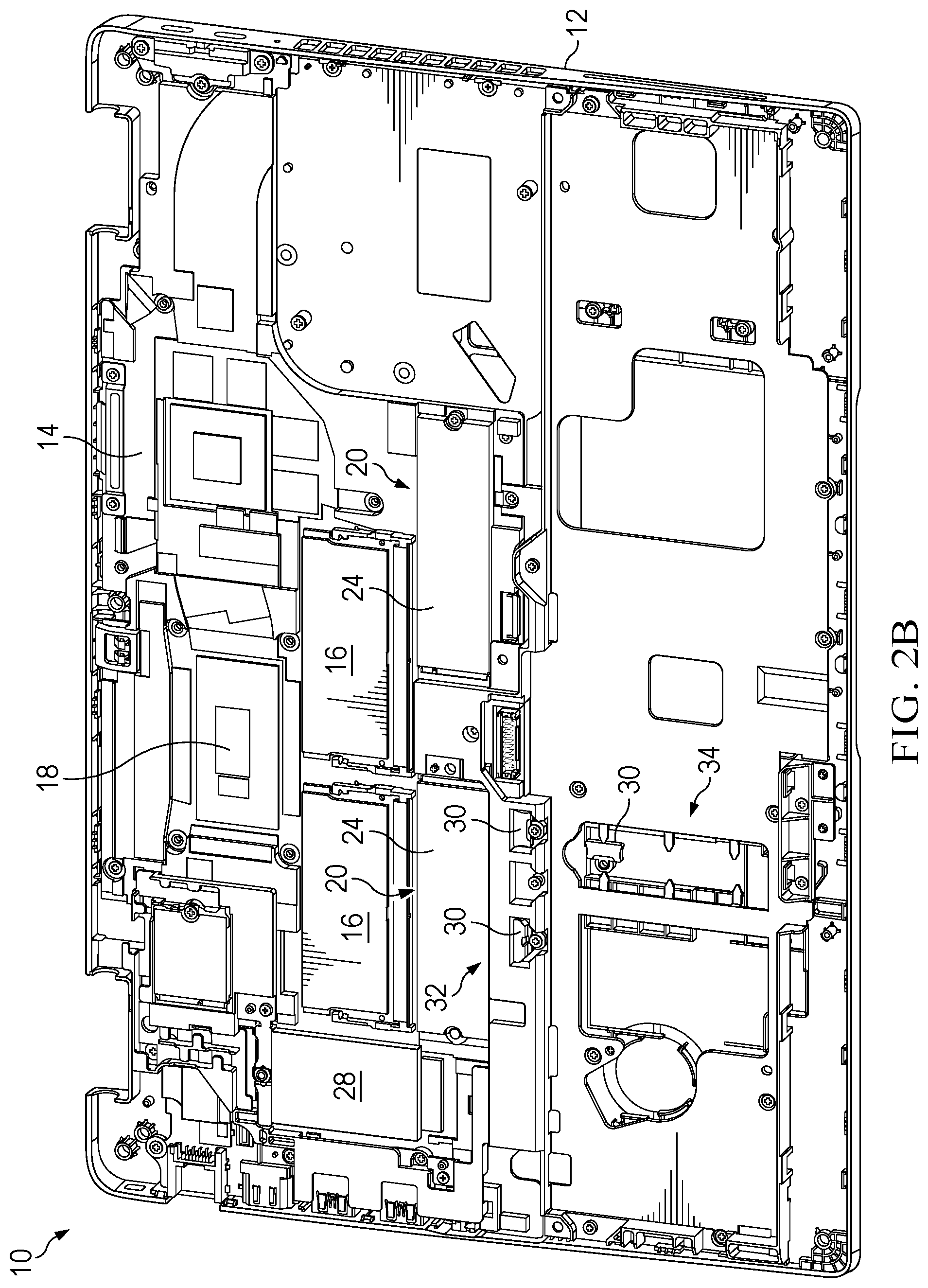 Patent US12306674 Figure 3 – Information handling system internal component part storage