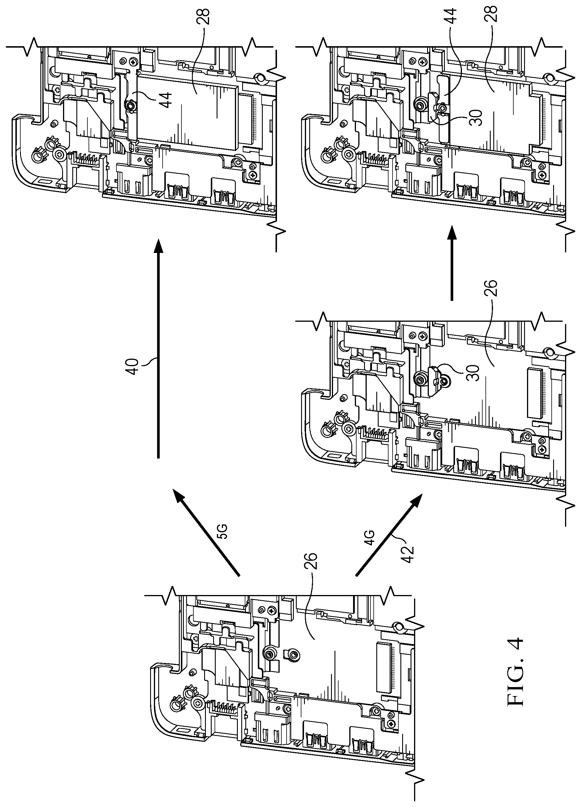 Patent US12306674 Figure 5 – Information handling system internal component part storage