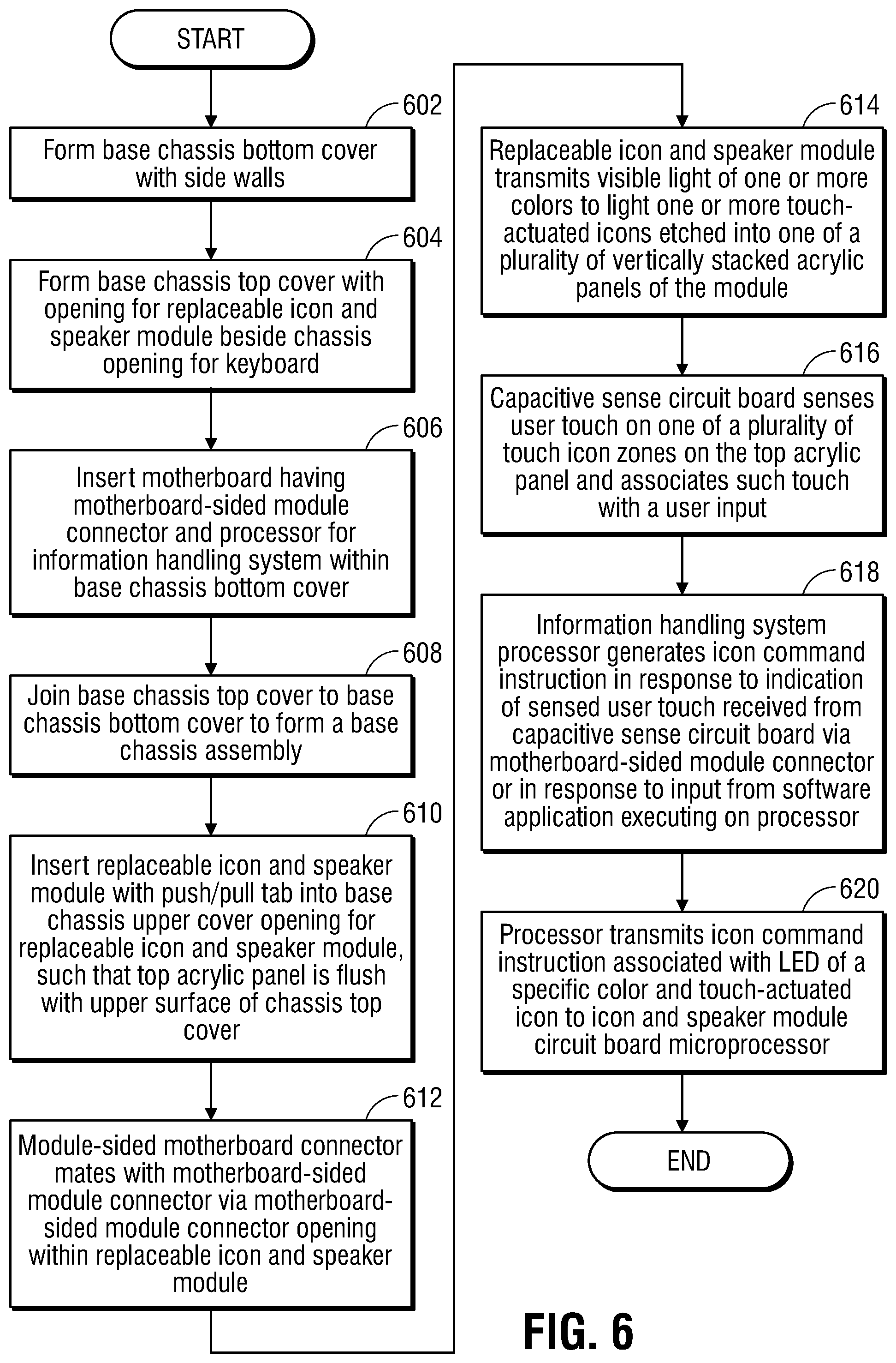 Patent US12306675 Figure 13 – System and method of manufacture for replaceable icon and speaker module with animated touch-actuated icons