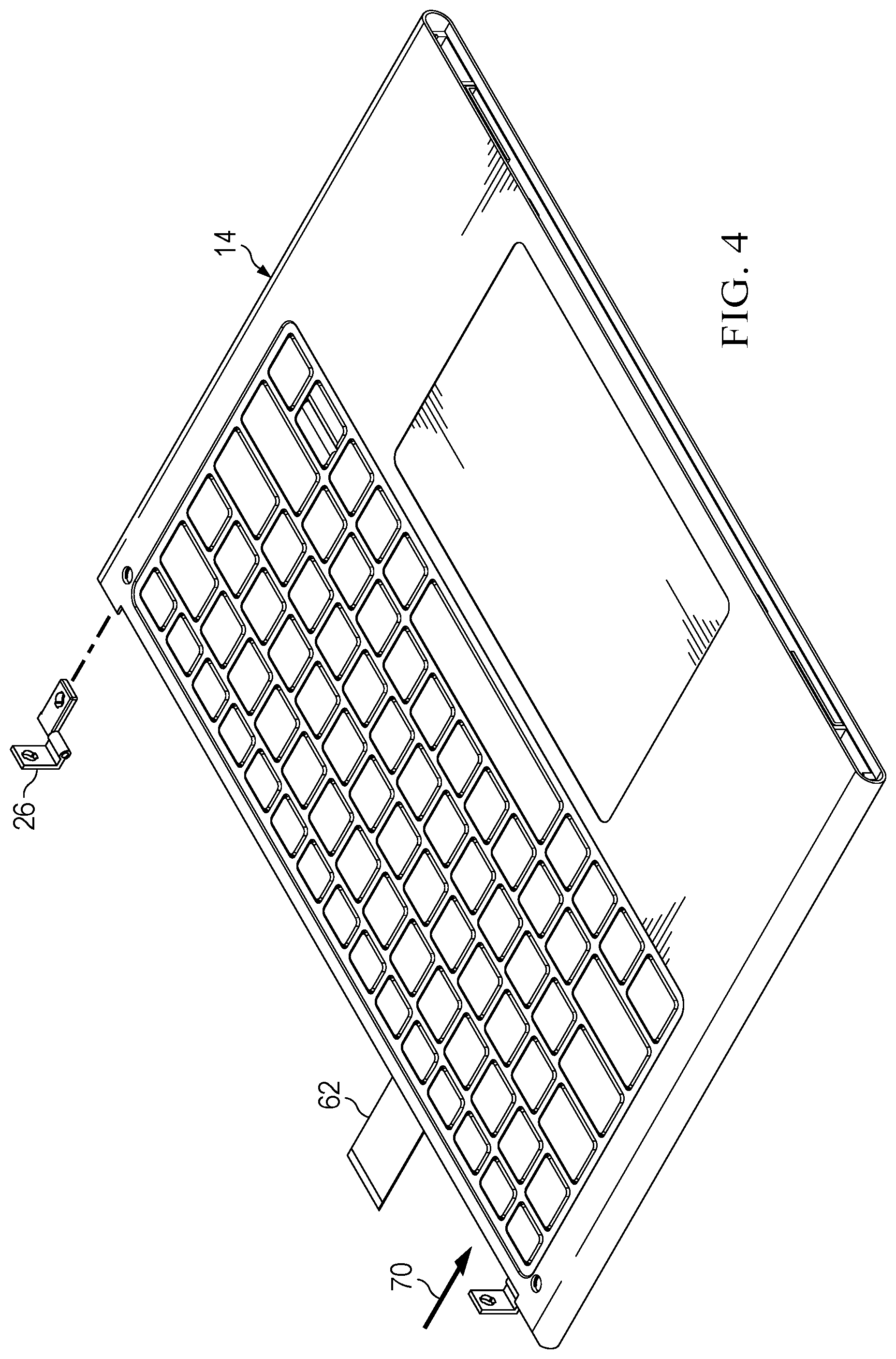 Patent US12306676 Figure 11 – Information handling system keyboard with rapid assembly and disassembly to aid recycling