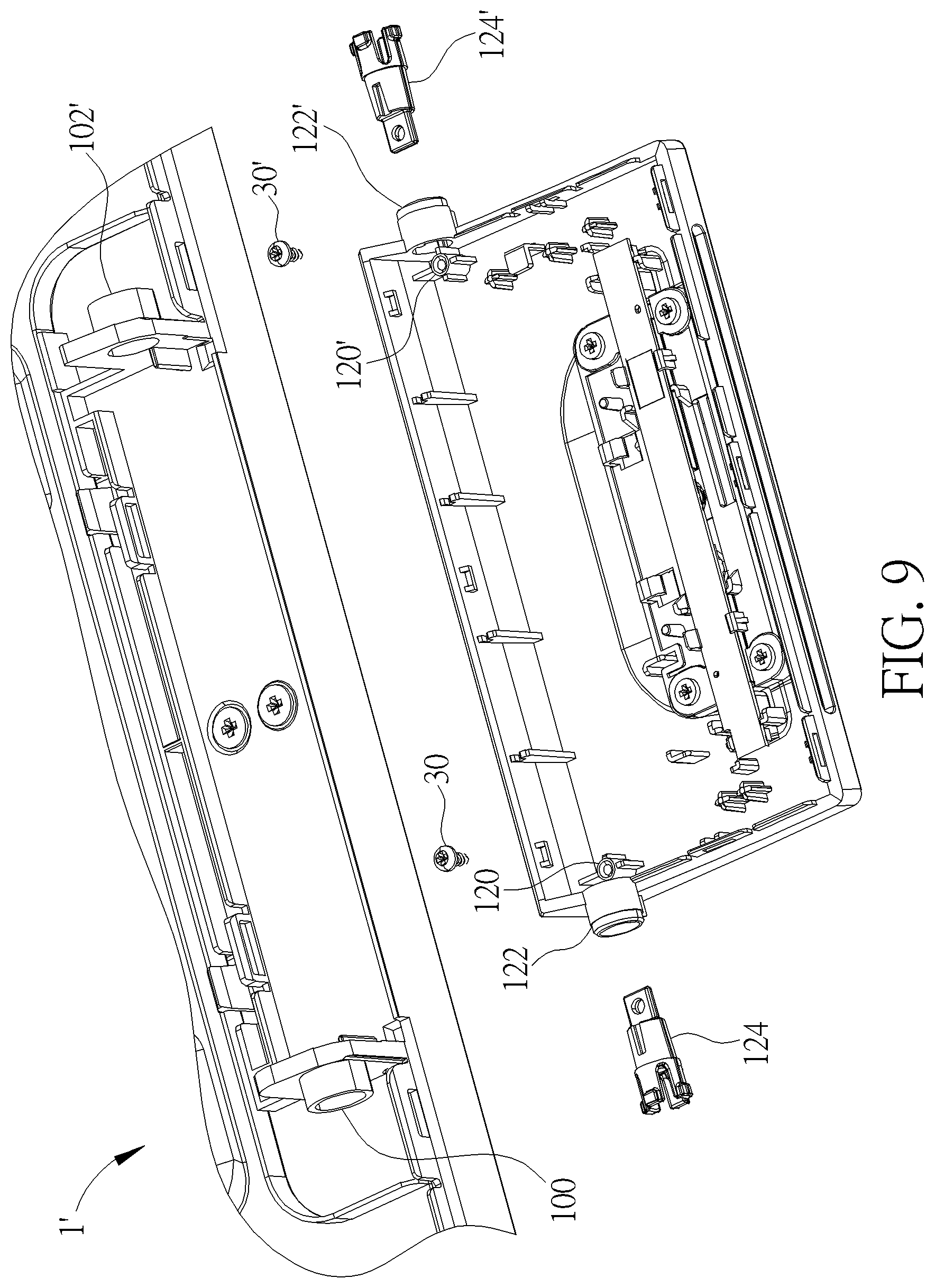 Patent US12306678 Figure 9 – Electronic device, rotating module and pivot structure