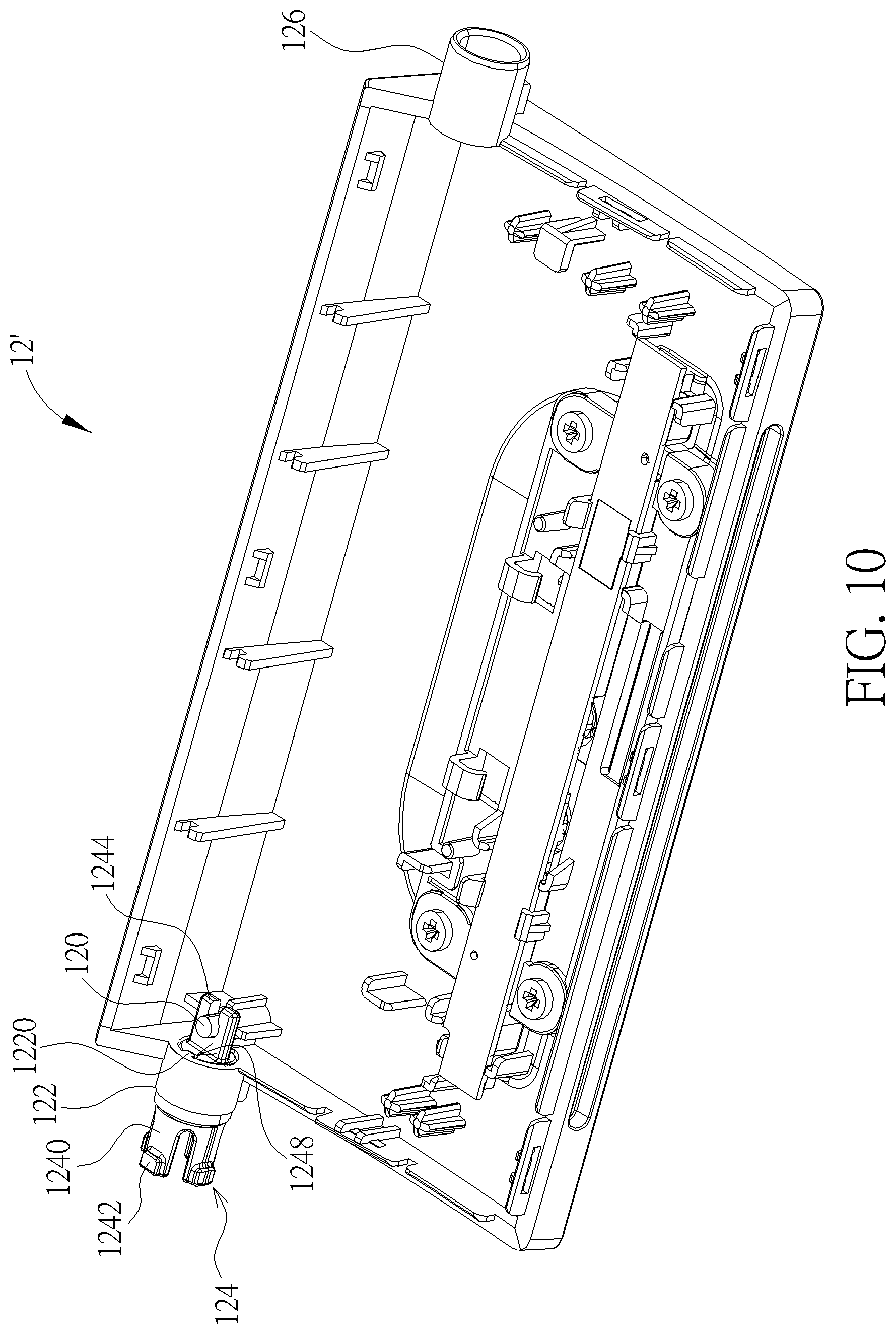 Patent US12306678 Figure 10 – Electronic device, rotating module and pivot structure