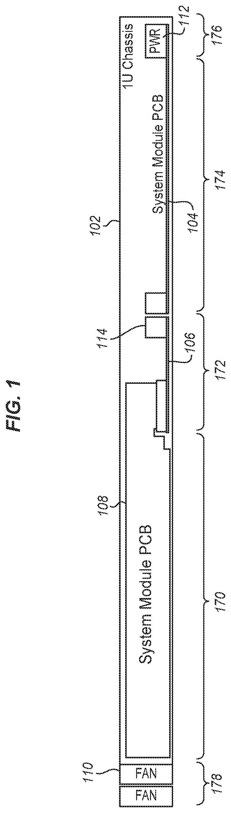 Patent US12306681 Figure 1 – Data storage system with parallel array of dense memory cards and high airflow