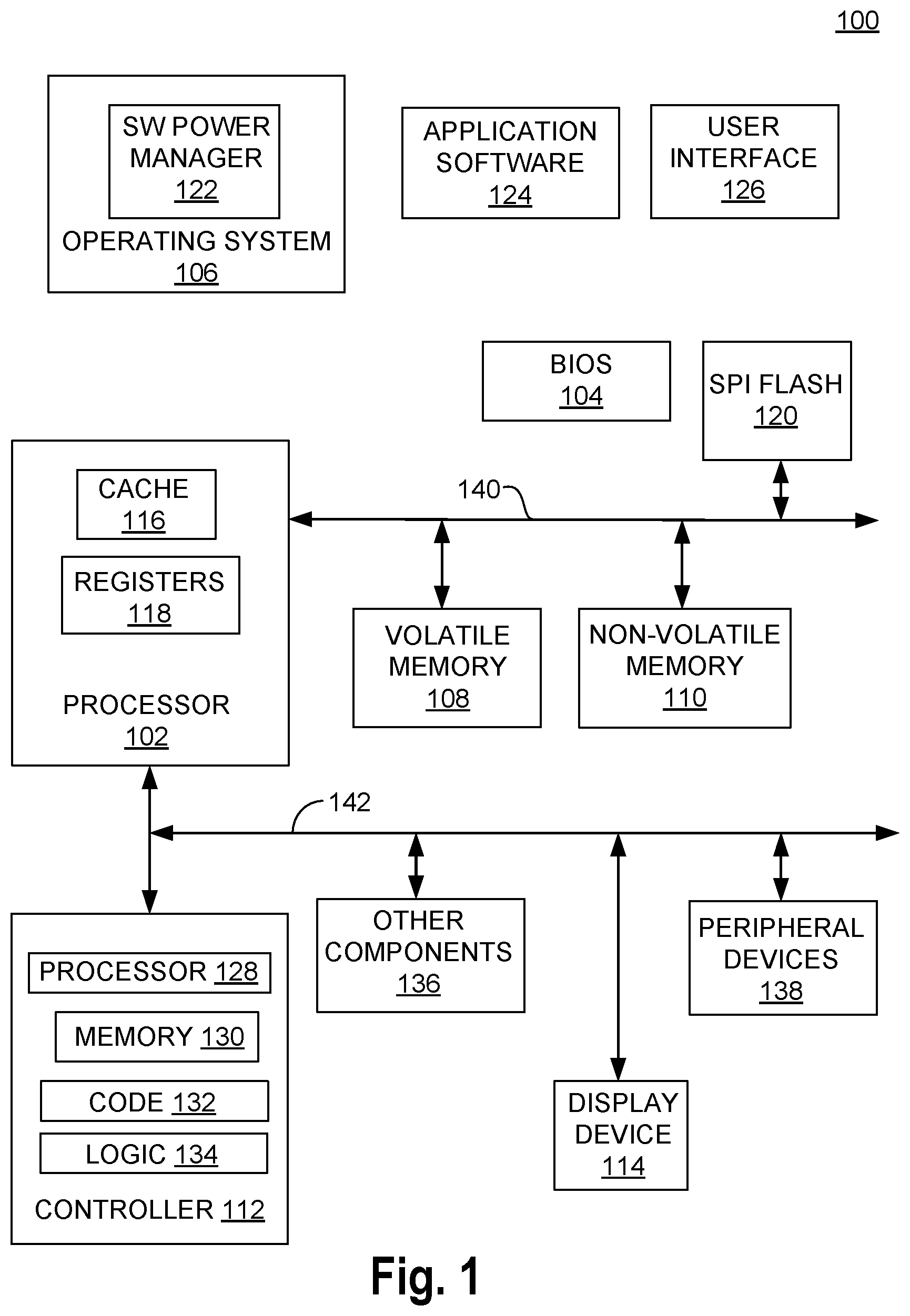 Patent US12306687 Figure 1 – Apparatus and method for achieving deterministic power saving state