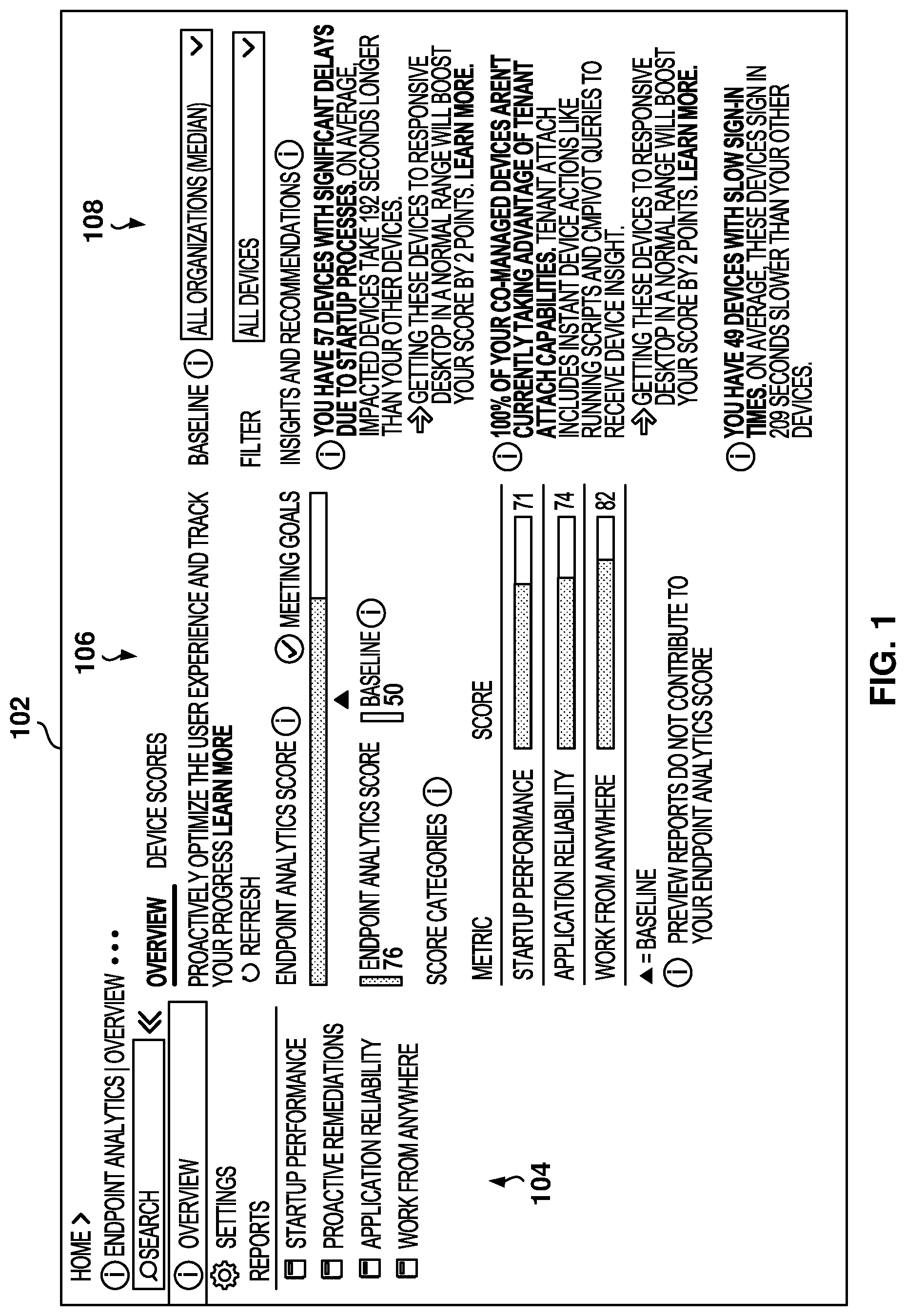 Patent US12306737 Figure 1 – Real-time report generation