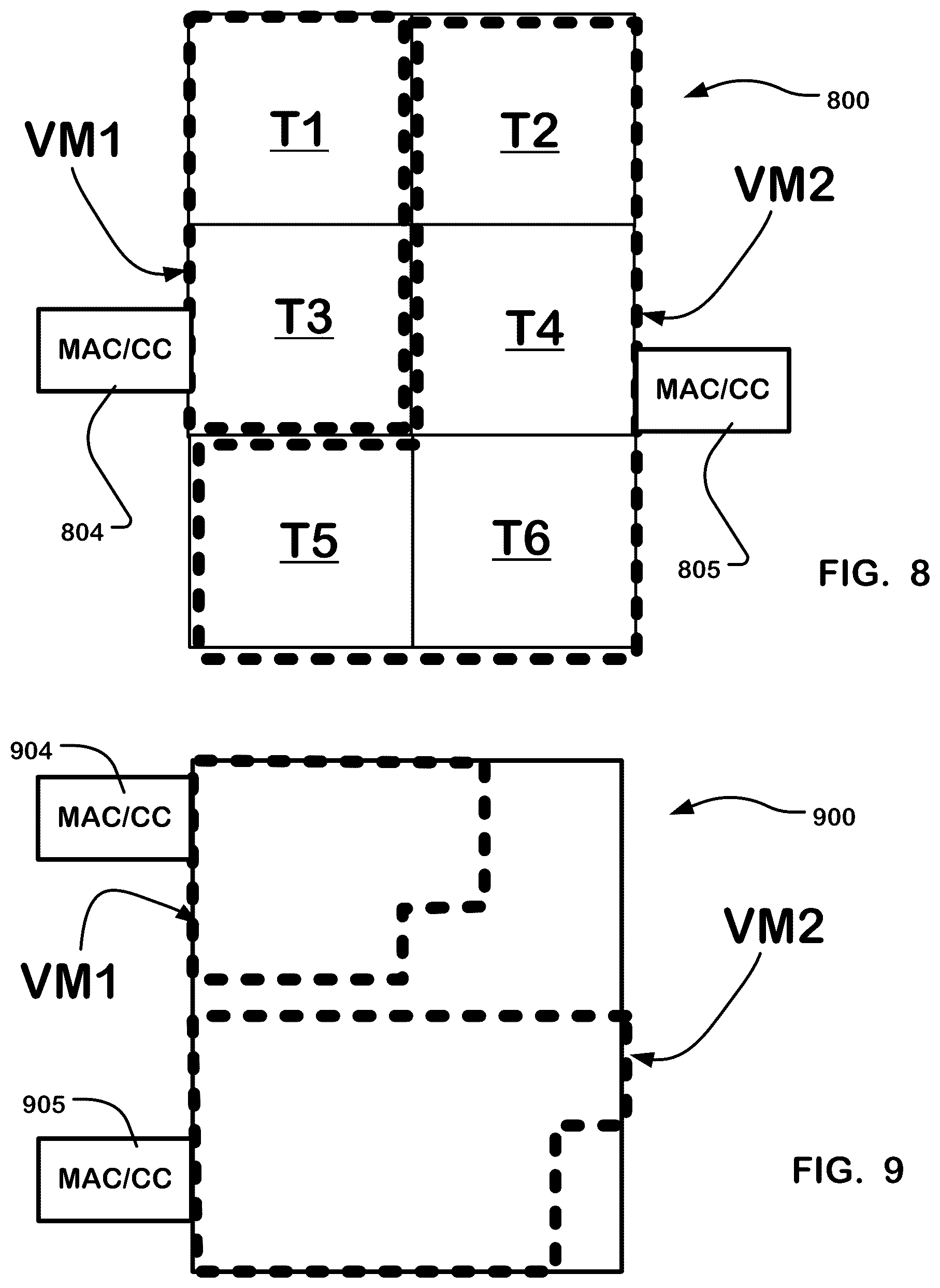 Patent US12306783 Figure 8 – Top level network and array level network for reconfigurable data processors