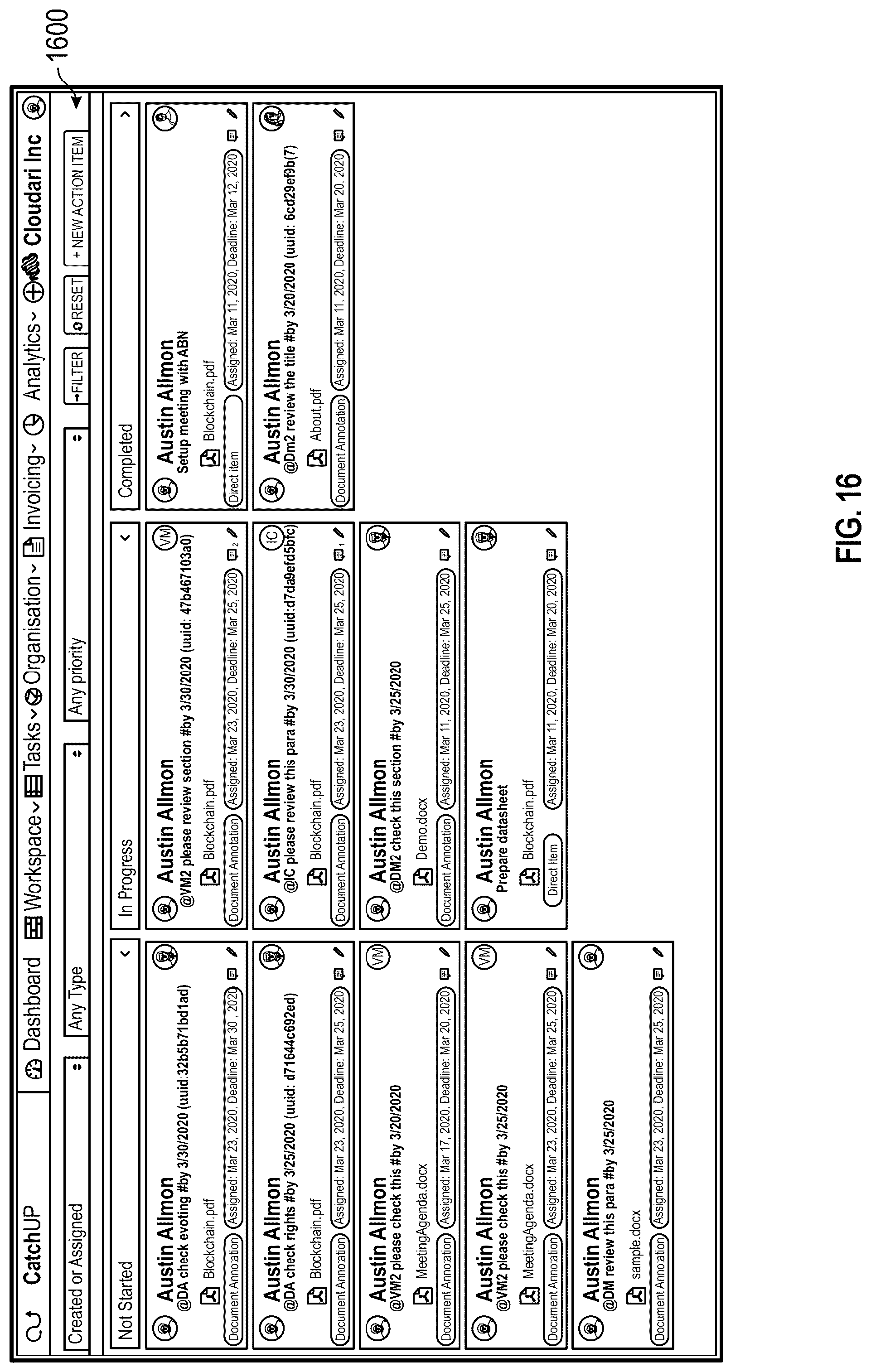 Patent US12306798 Figure 16 – Method and system for real-time collaboration, task linking, and code design and maintenance in software development