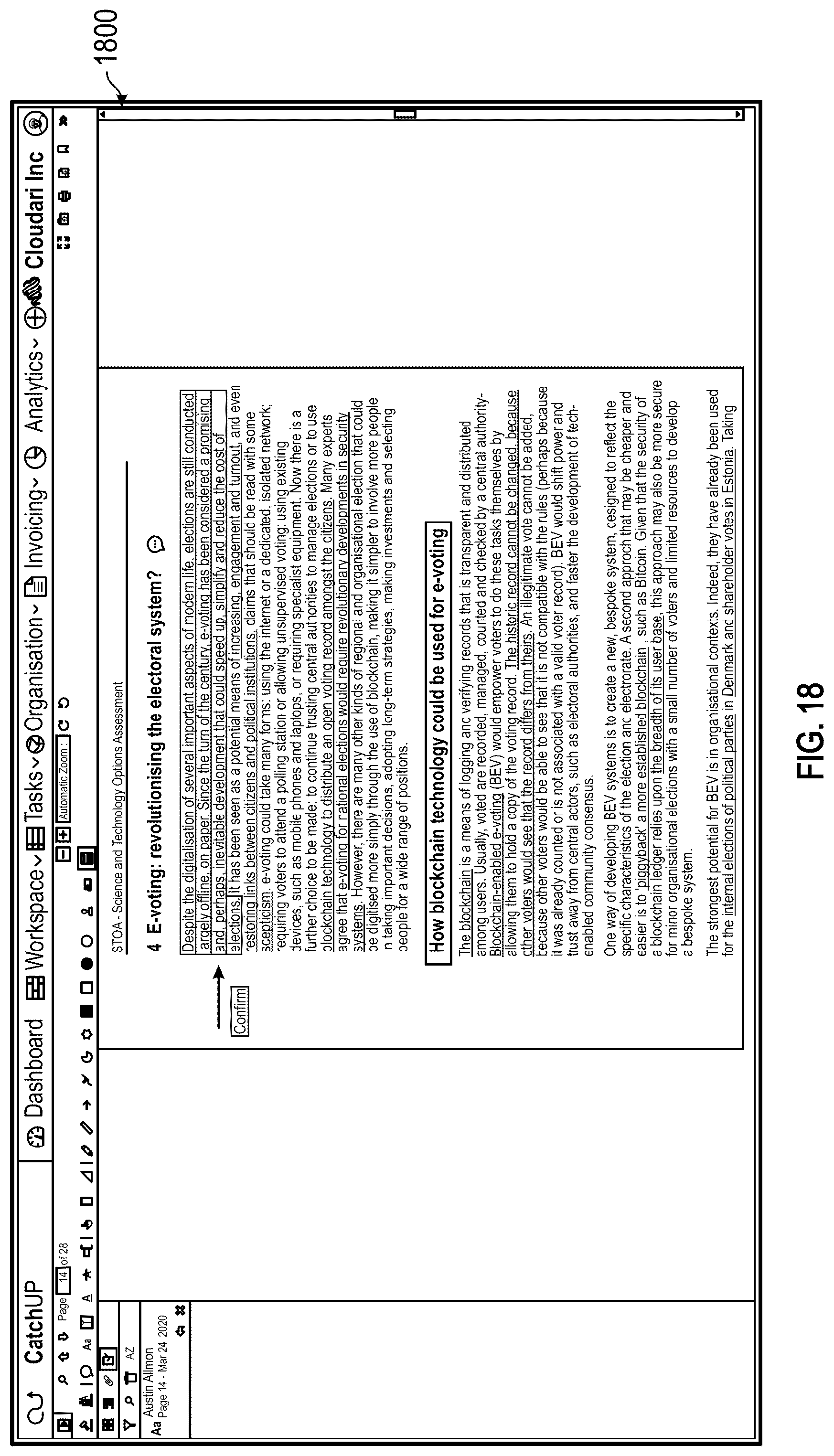 Patent US12306798 Figure 18 – Method and system for real-time collaboration, task linking, and code design and maintenance in software development