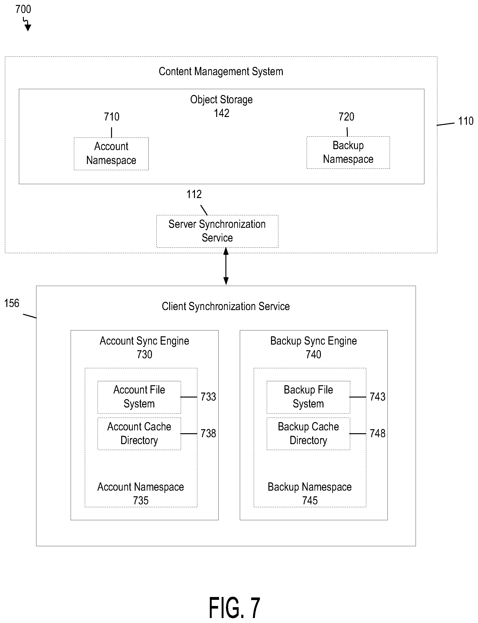 Patent US12306800 Figure 7 – Multi-root content management system
