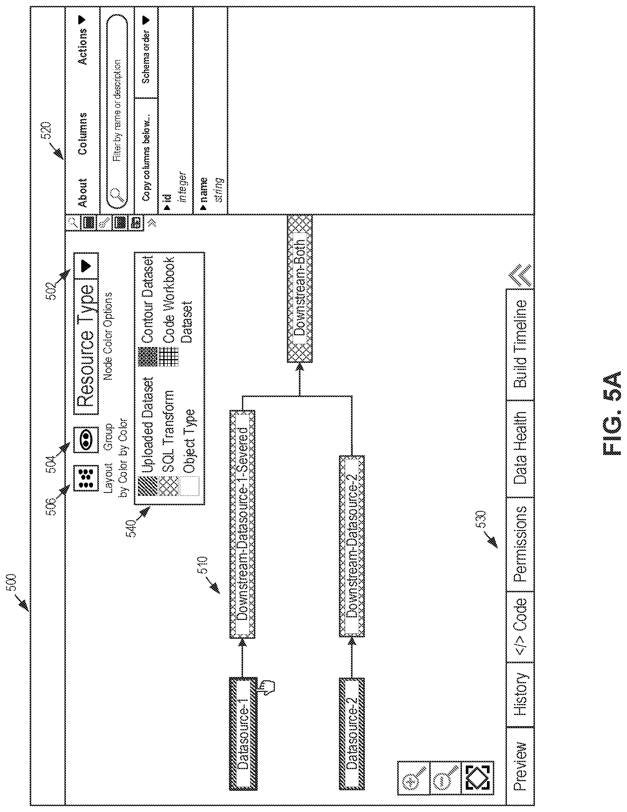 Patent US12306815 Figure 6 – Resource grouping for resource dependency system and graphical user interface