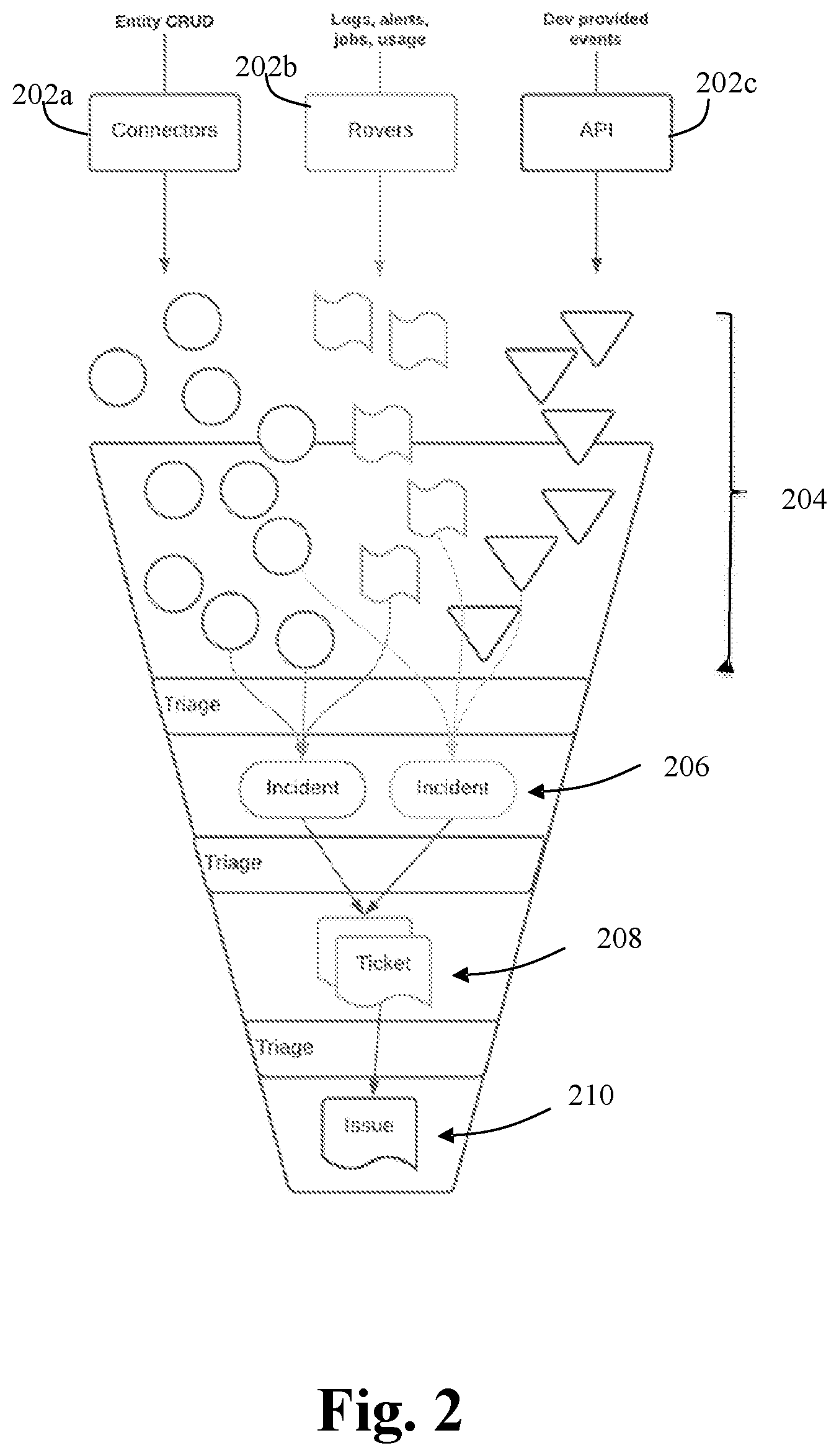Patent US12306822 Figure 2 – Notifications of events of a system of record