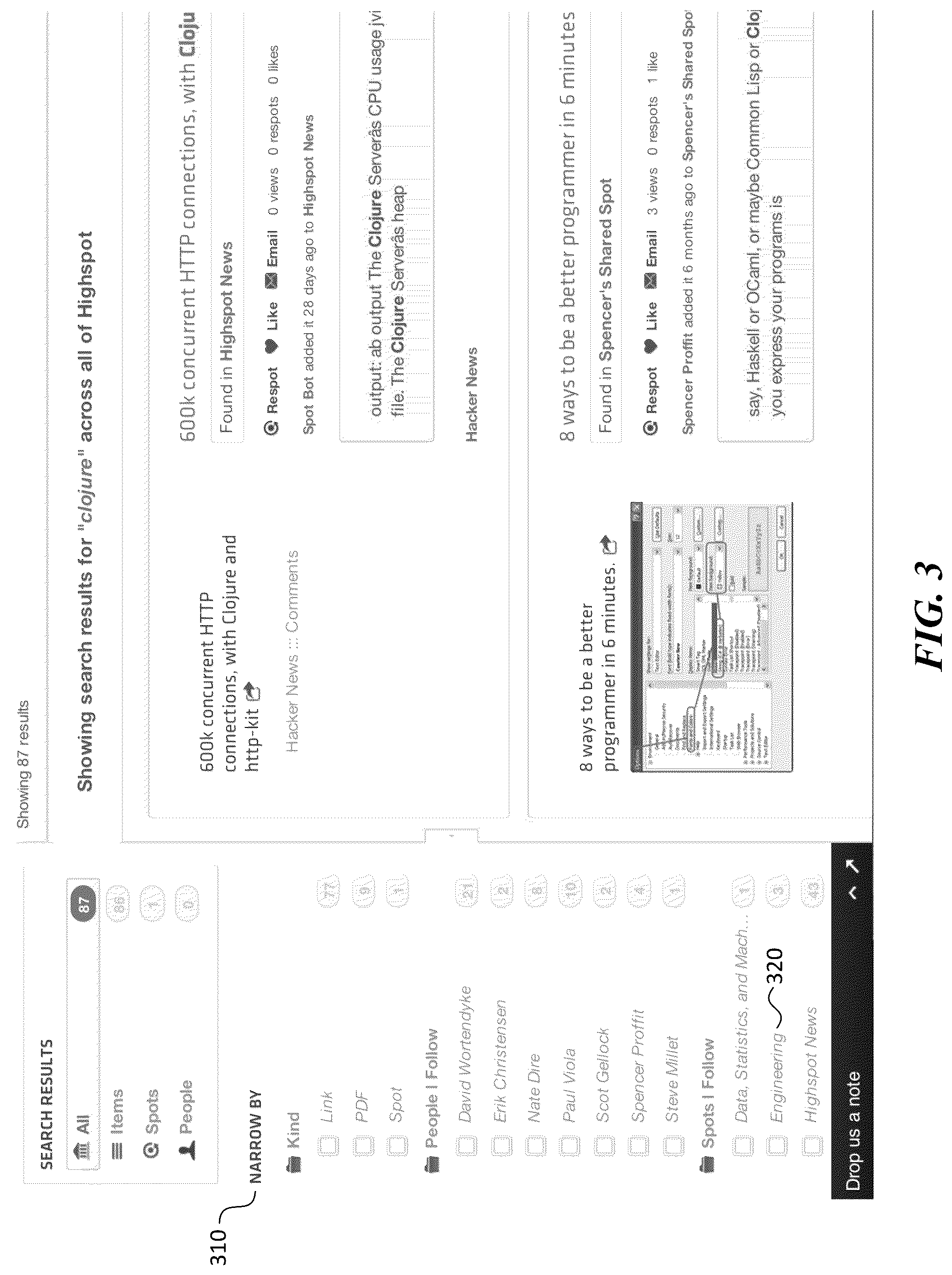 Patent US12306840 Figure 6 – Narrowing information search results for presentation to a user