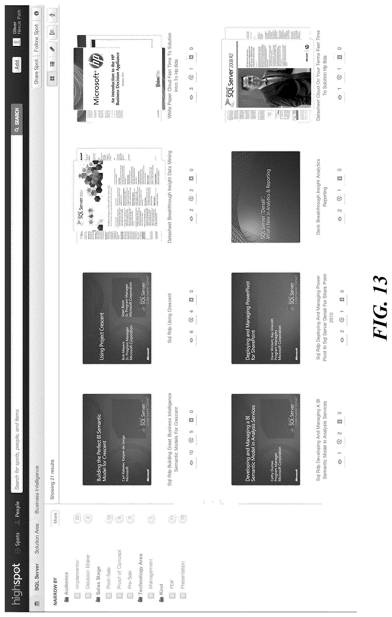 Patent US12306840 Figure 17 – Narrowing information search results for presentation to a user