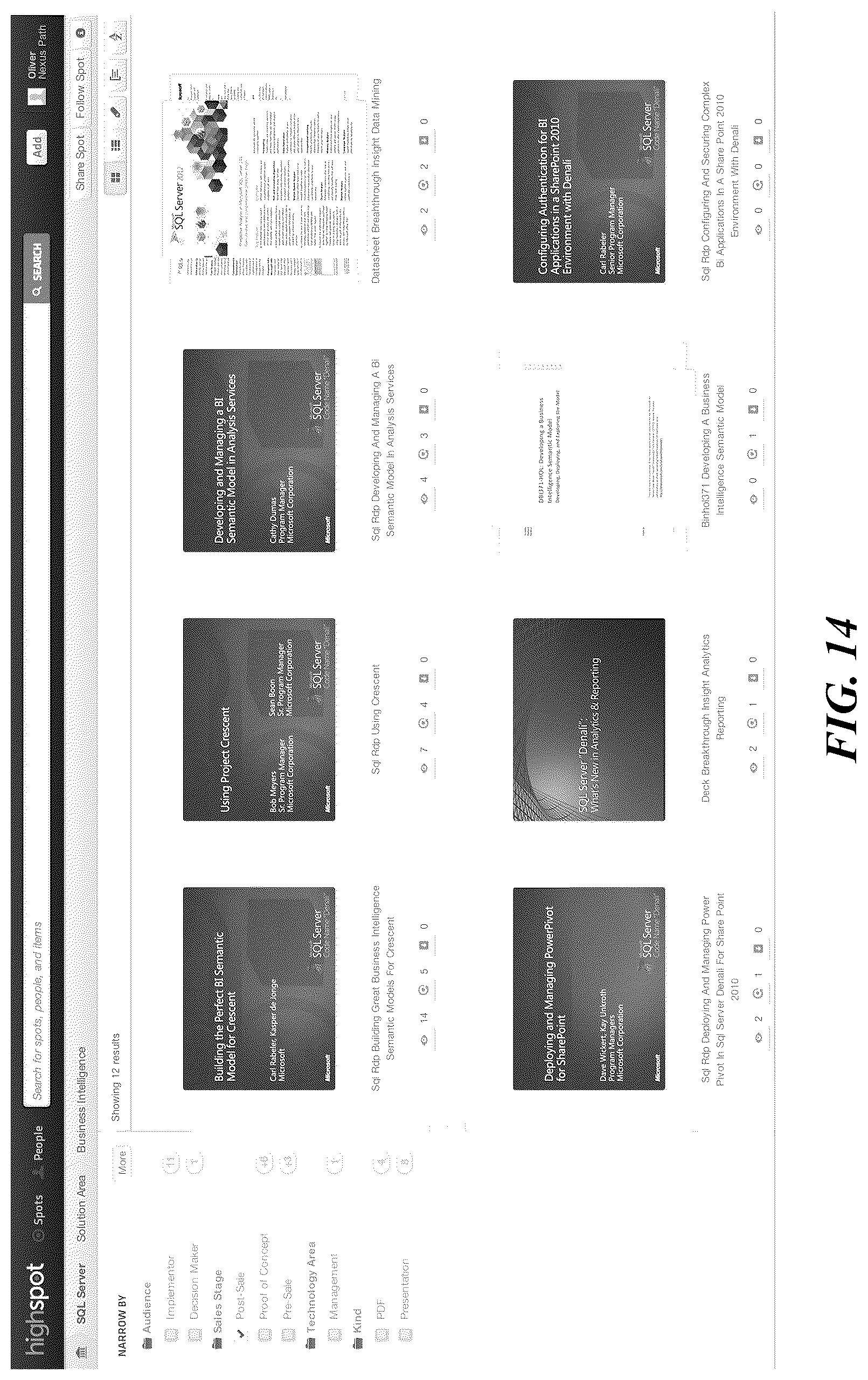 Patent US12306840 Figure 18 – Narrowing information search results for presentation to a user