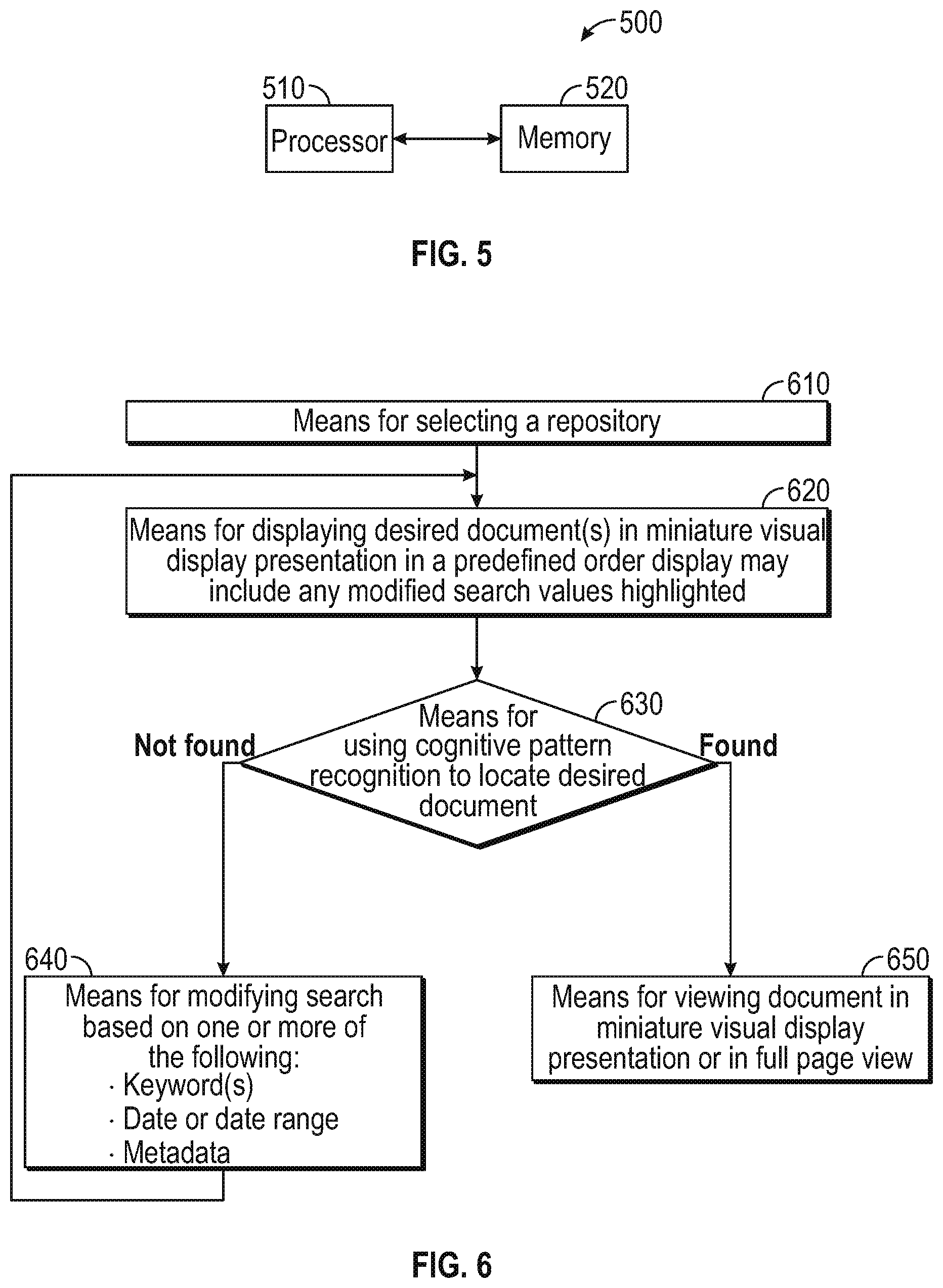 Patent US12306861 Figure 5 – Visual presentation of search results