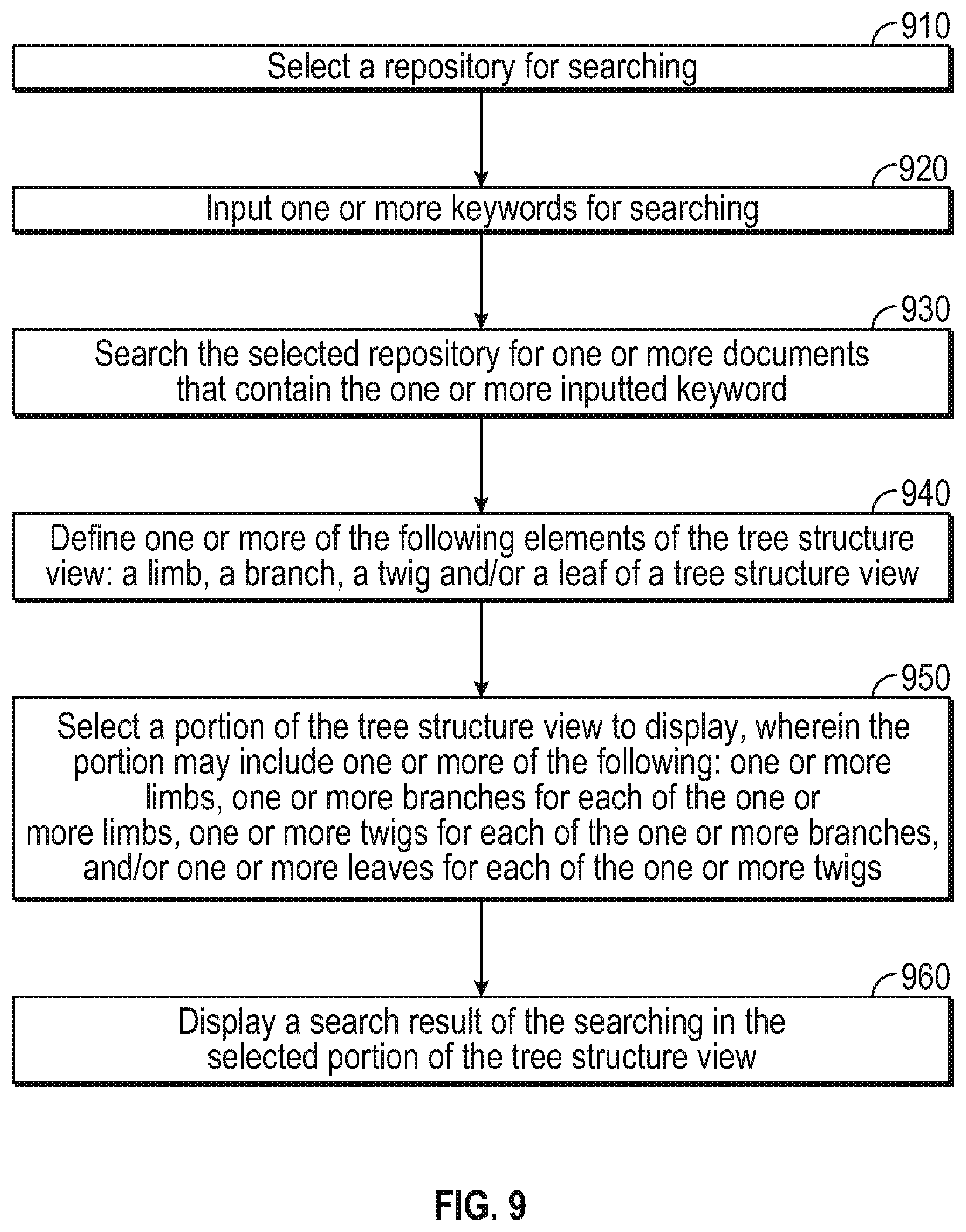 Patent US12306861 Figure 8 – Visual presentation of search results