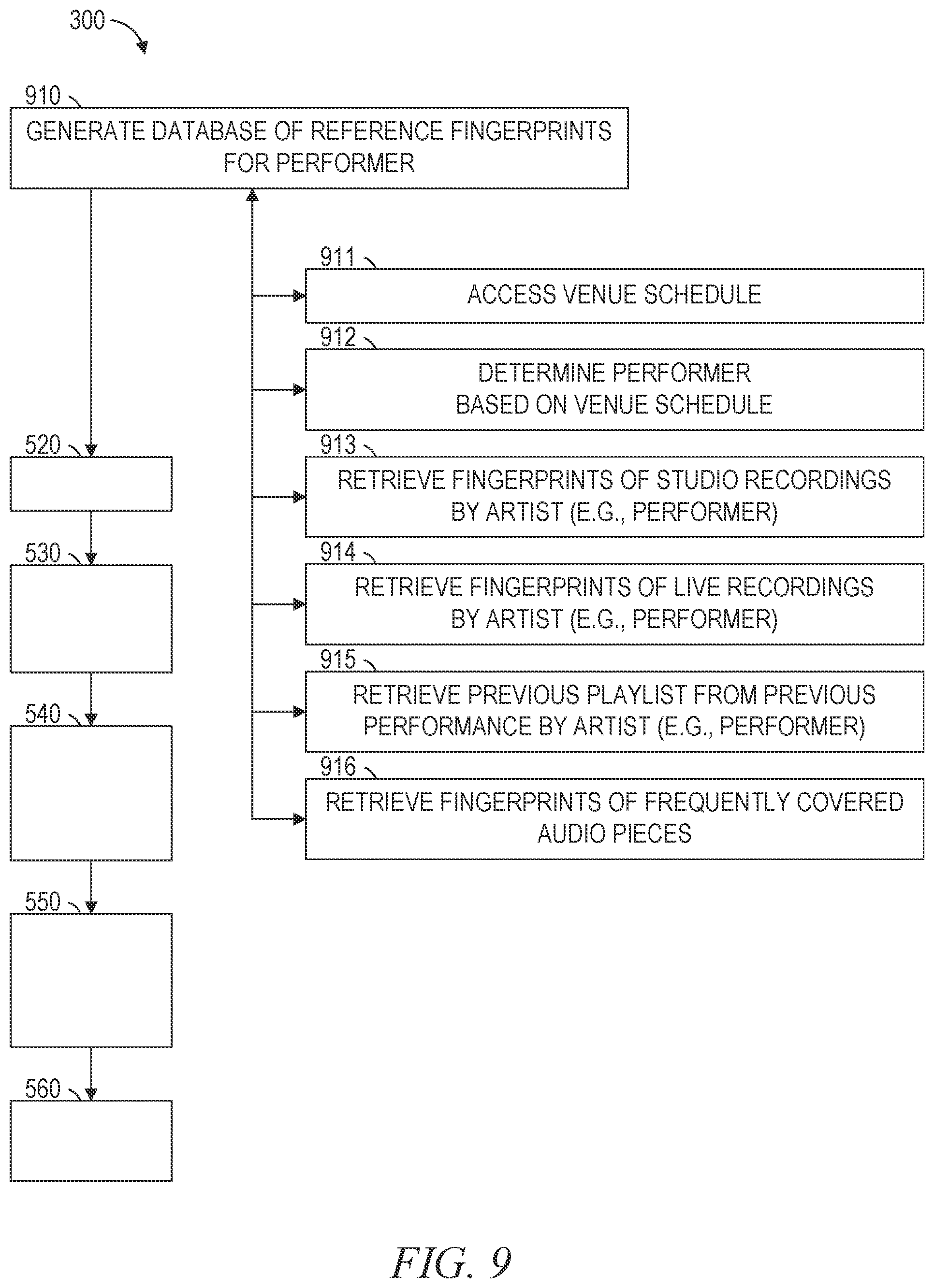 Patent US12306871 Figure 9 – Audio identification during performance