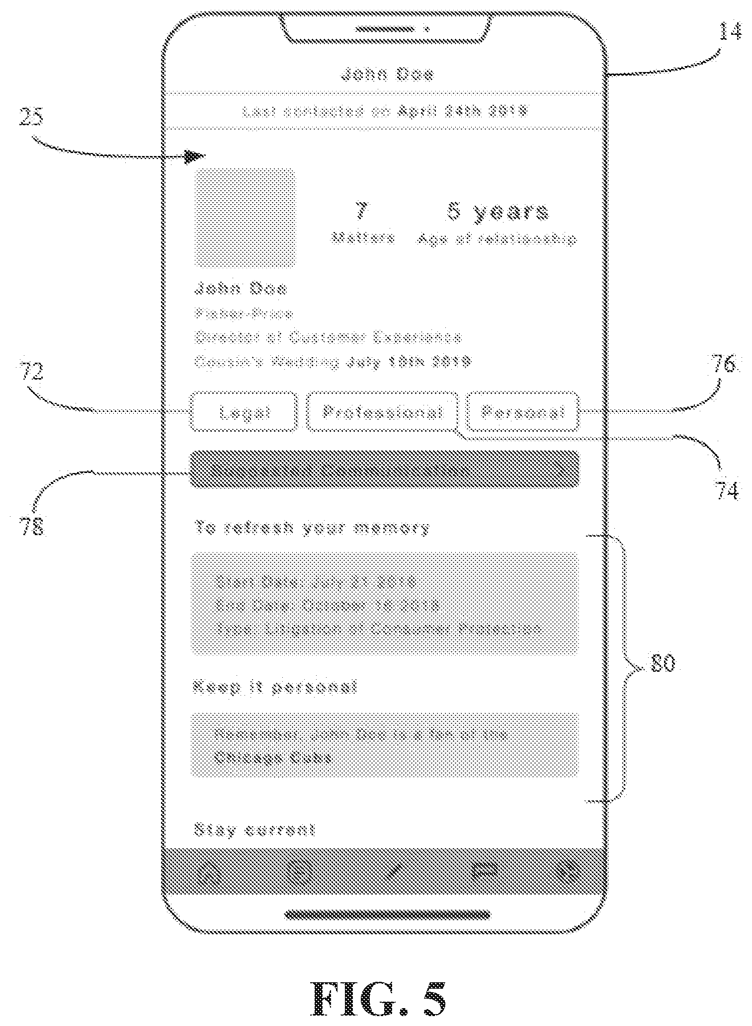 Patent US12306885 Figure 5 – System and method for managing relationships by creating keyword algorithms and generating correspondence based thereon