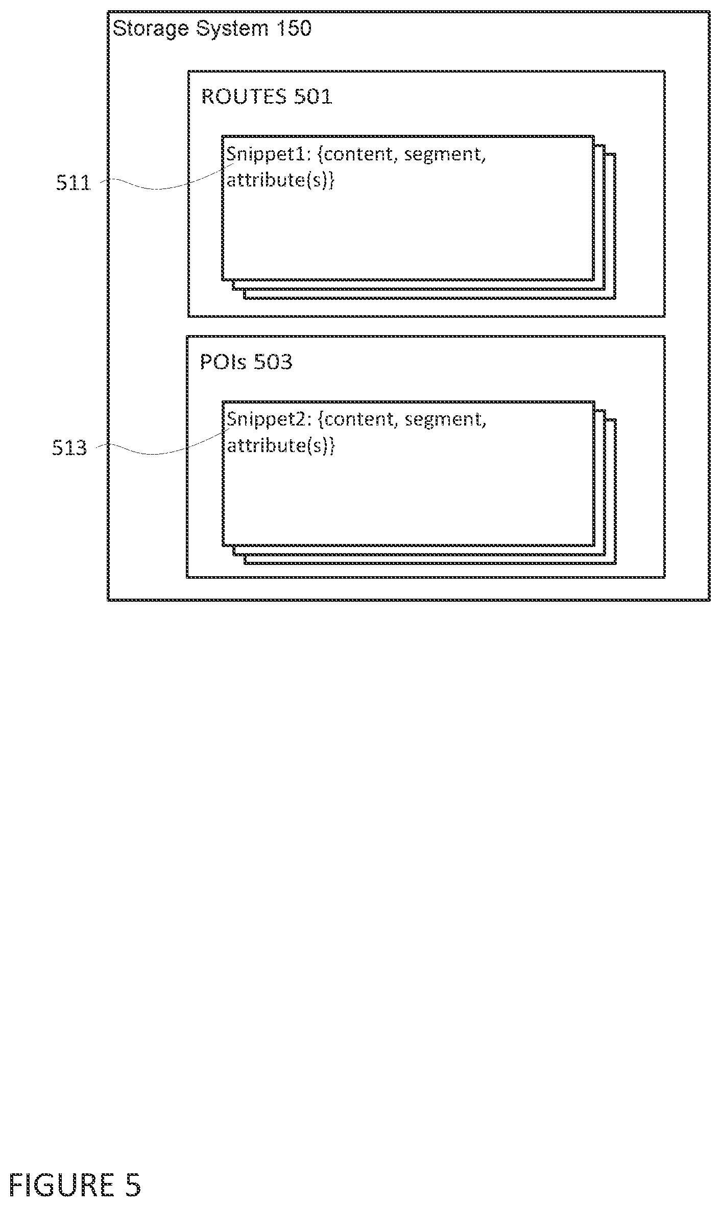 Patent US12306891 Figure 5 – Integration of web and media snippets into map applications