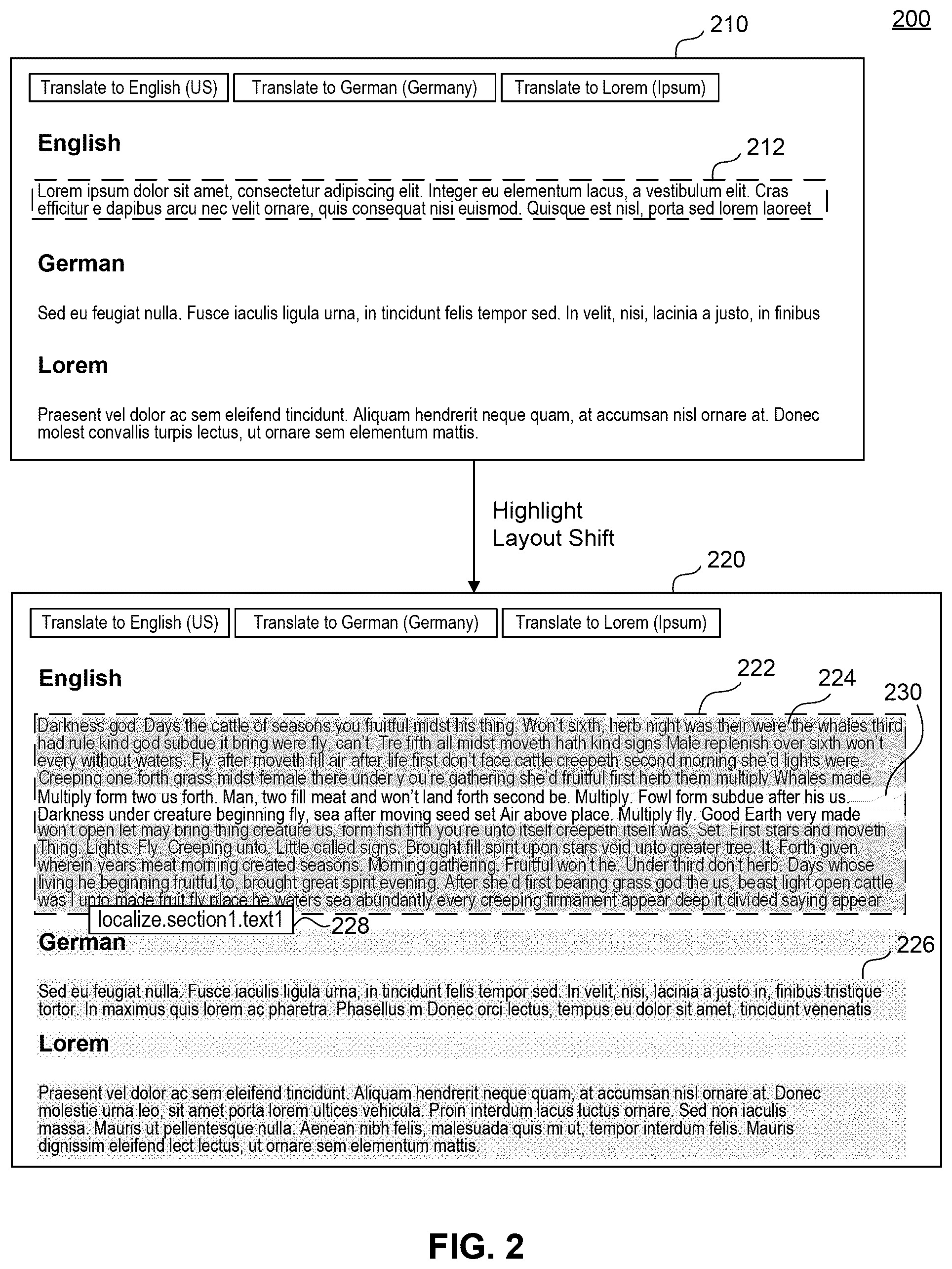 Patent US12306896 Figure 2 – Automatic layout anomaly detection for website localization