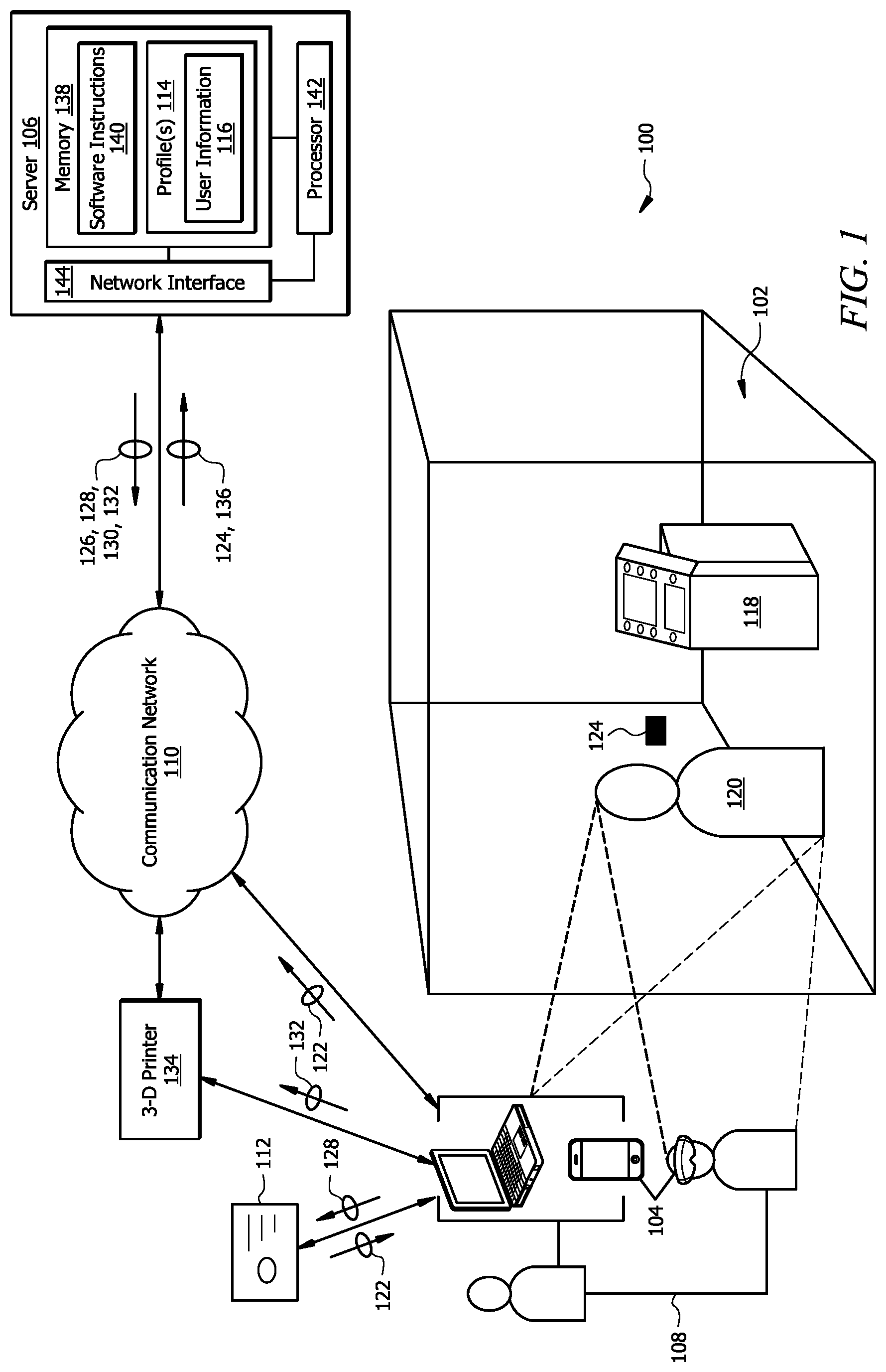 Patent US12306922 Figure 1 – System and method to activate a card leveraging a virtual environment