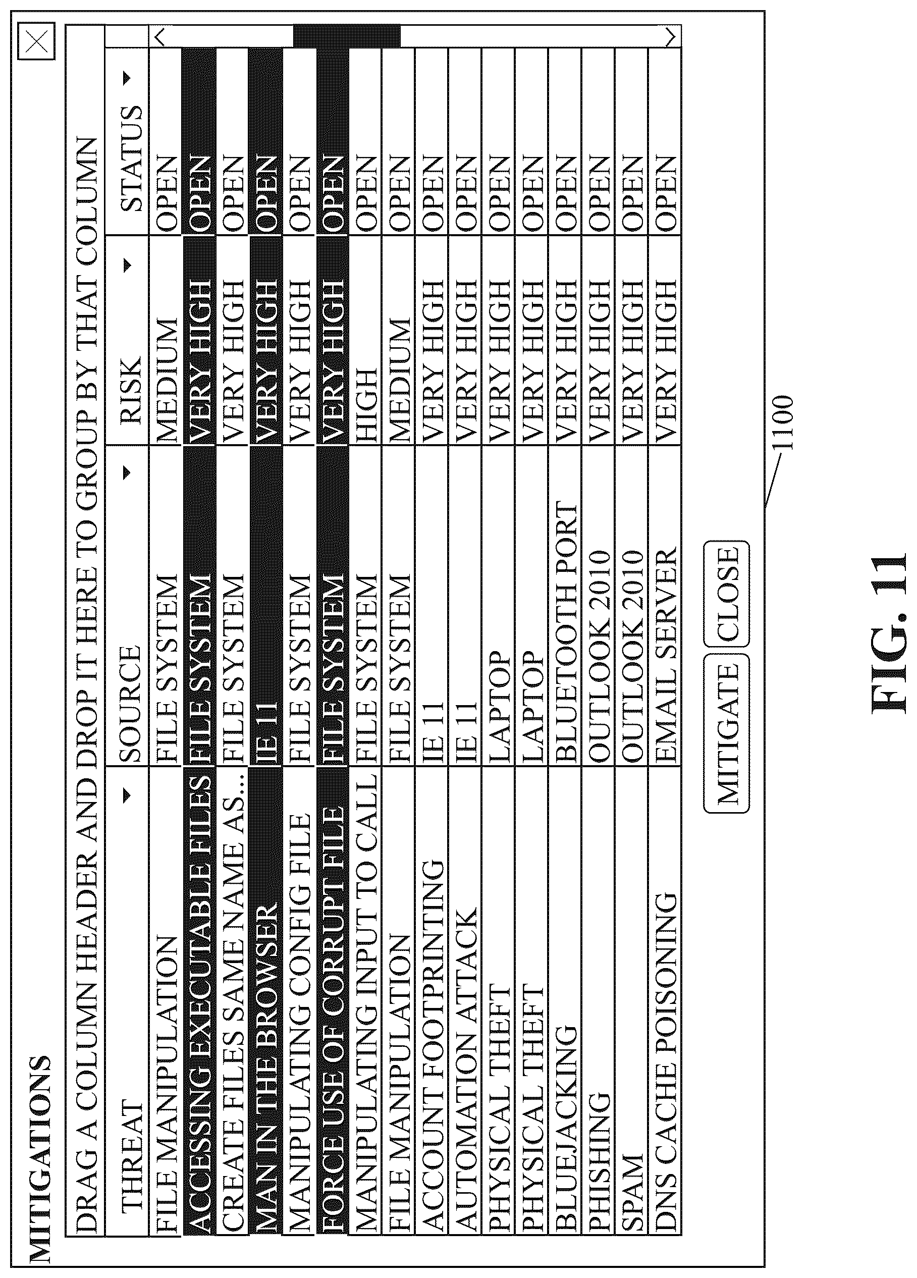 Patent US12306959 Figure 11 – Threat model chaining and attack simulation systems and related methods