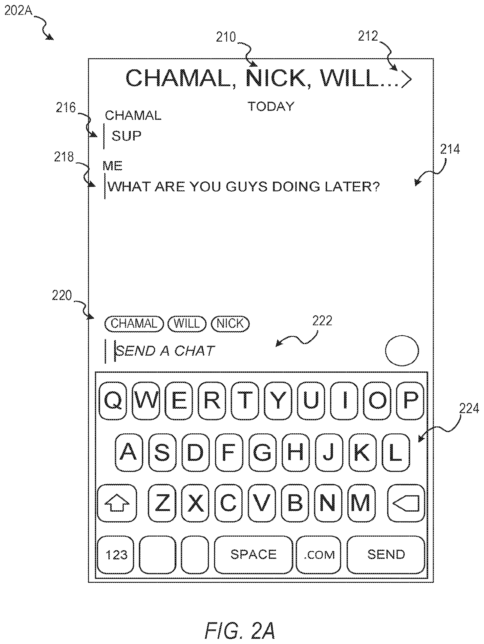 Patent US12306984 Figure 2 – Systems and methods for ephemeral group chat