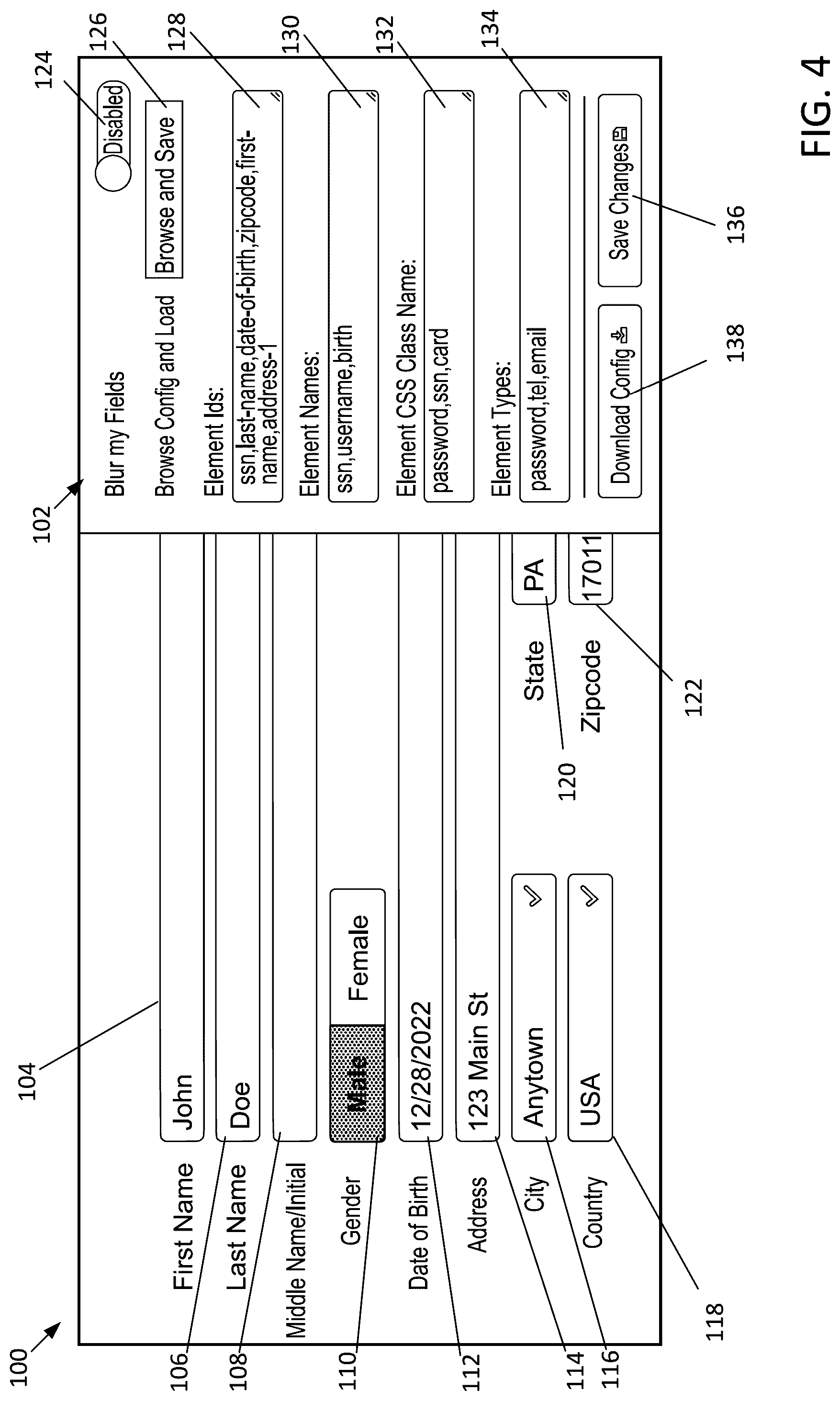 Patent US12306987 Figure 4 – Dynamic obfuscation of information