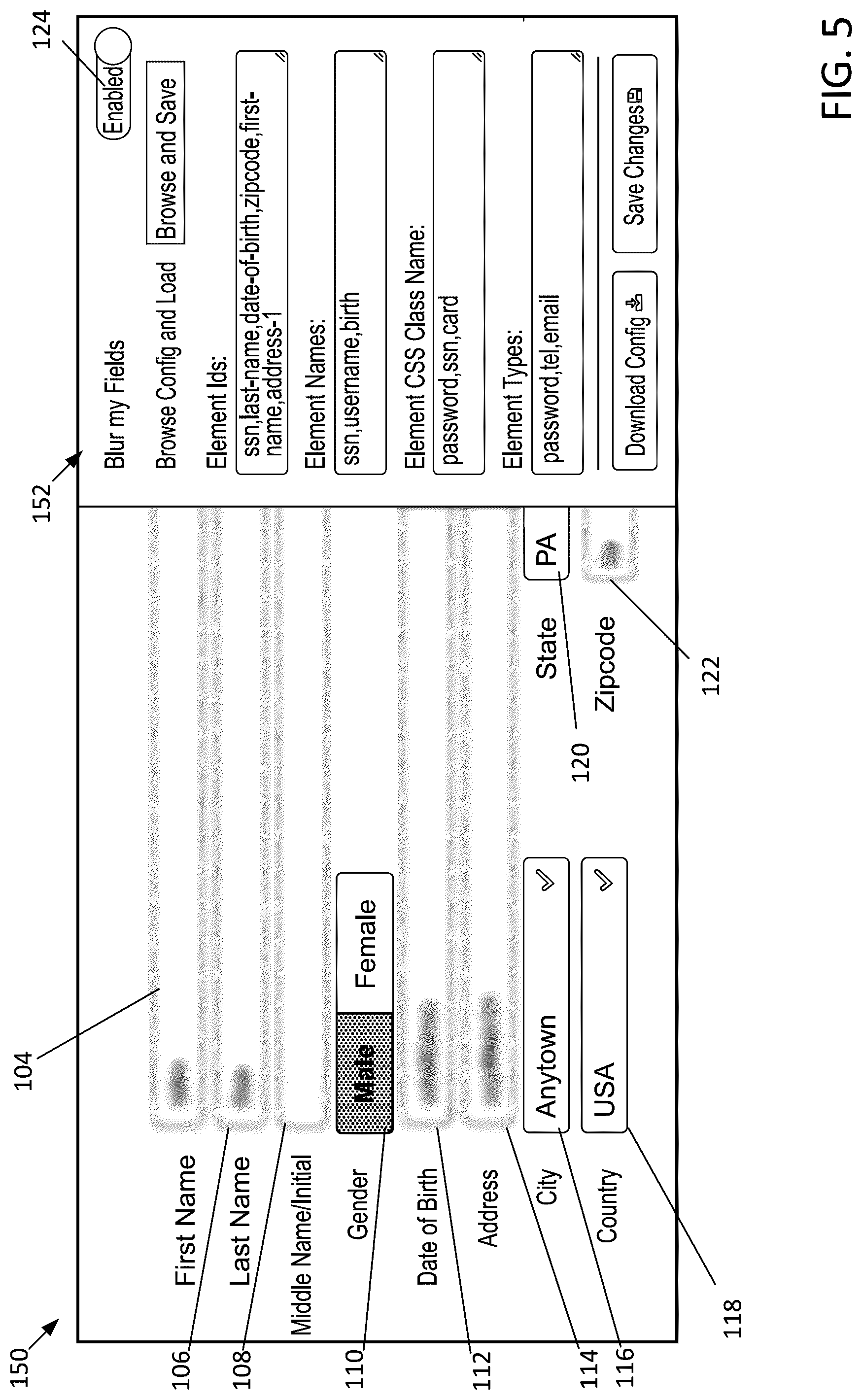 Patent US12306987 Figure 5 – Dynamic obfuscation of information