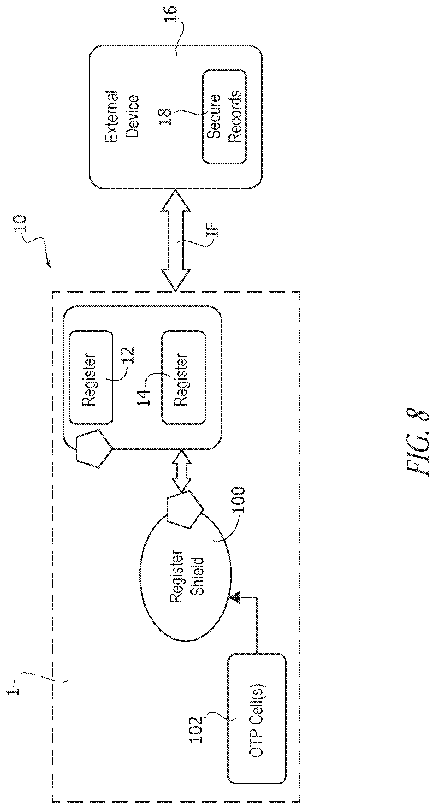 Patent US12307002 Figure 8 – Register shielding in semiconductor devices