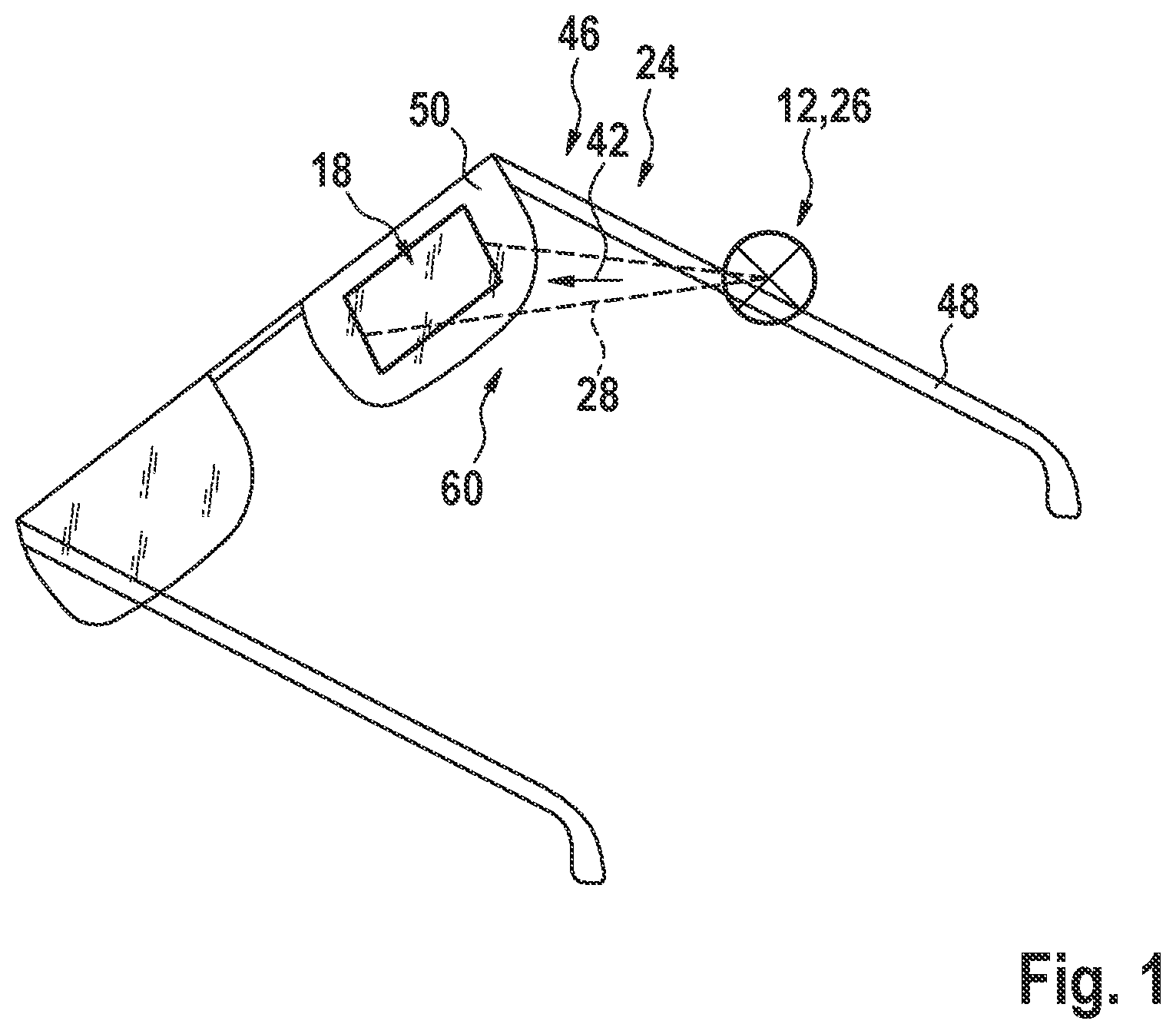 Patent US12307007 — Method for a pupil detection and/or pupil tracking, optical system and smart glasses — Figure 1