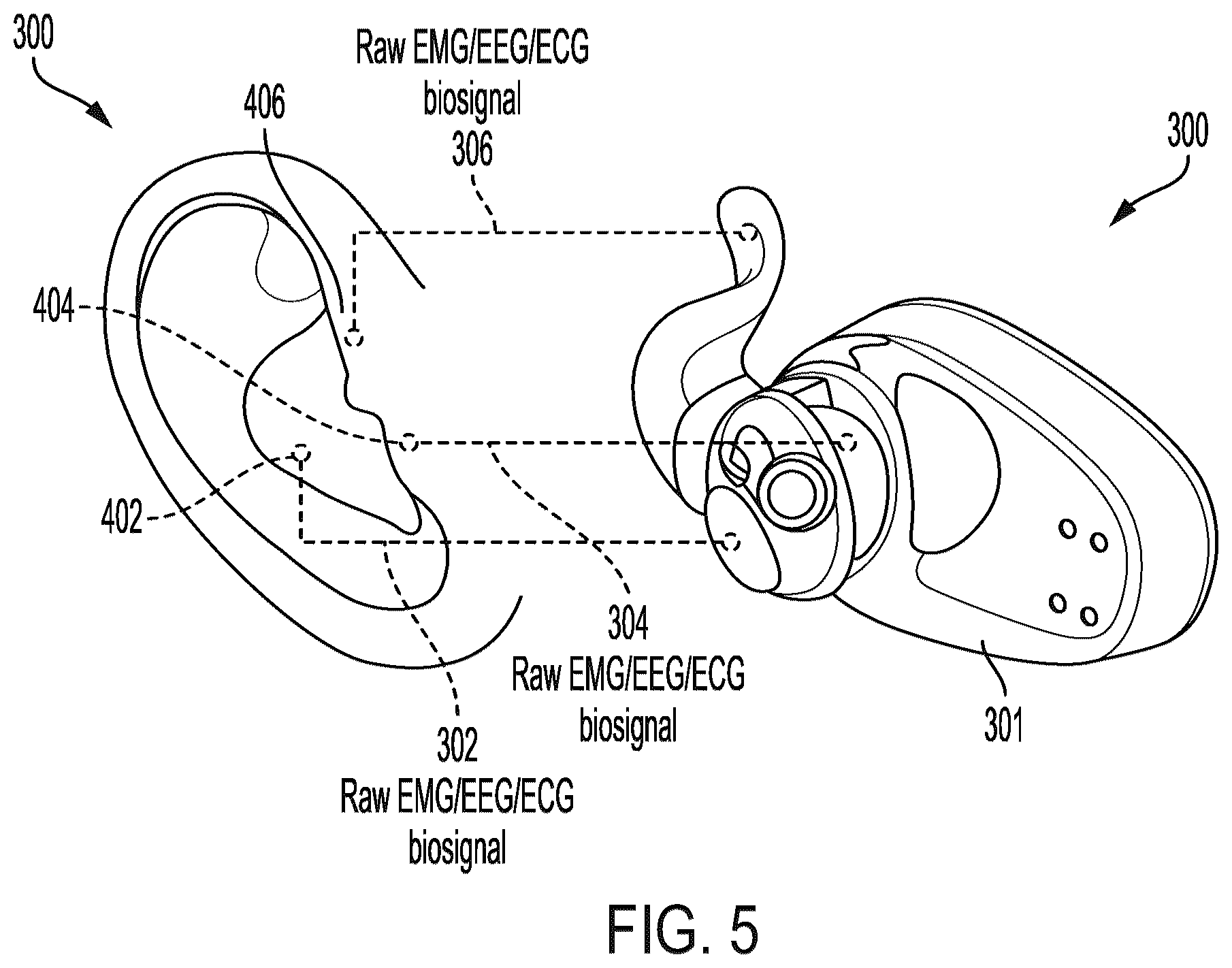 Patent US12307014 Figure 8 – Earbud sensory assembly