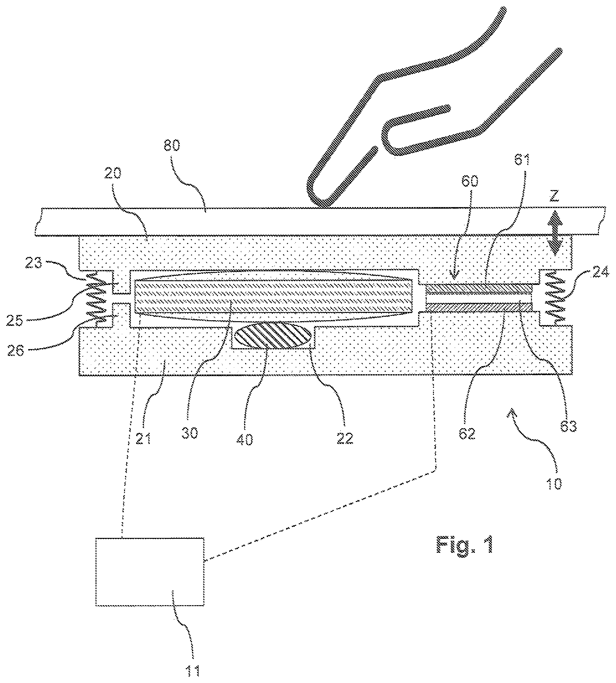 Patent US12307015 Figure 1 – Actuator unit