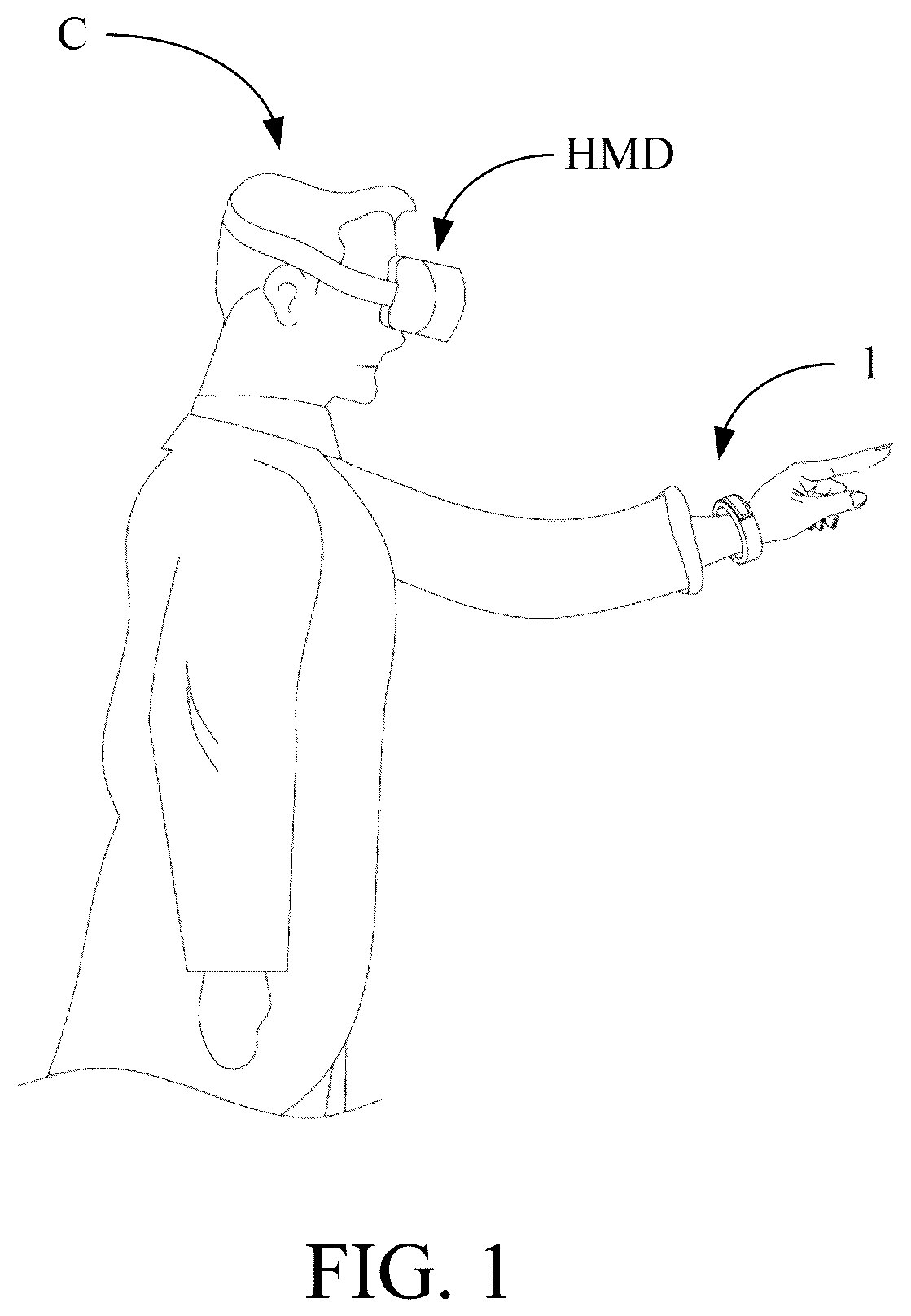 Patent US12307020 Figure 1 – Wearable device, gesture recognition method and non-transitory computer readable storage medium thereof