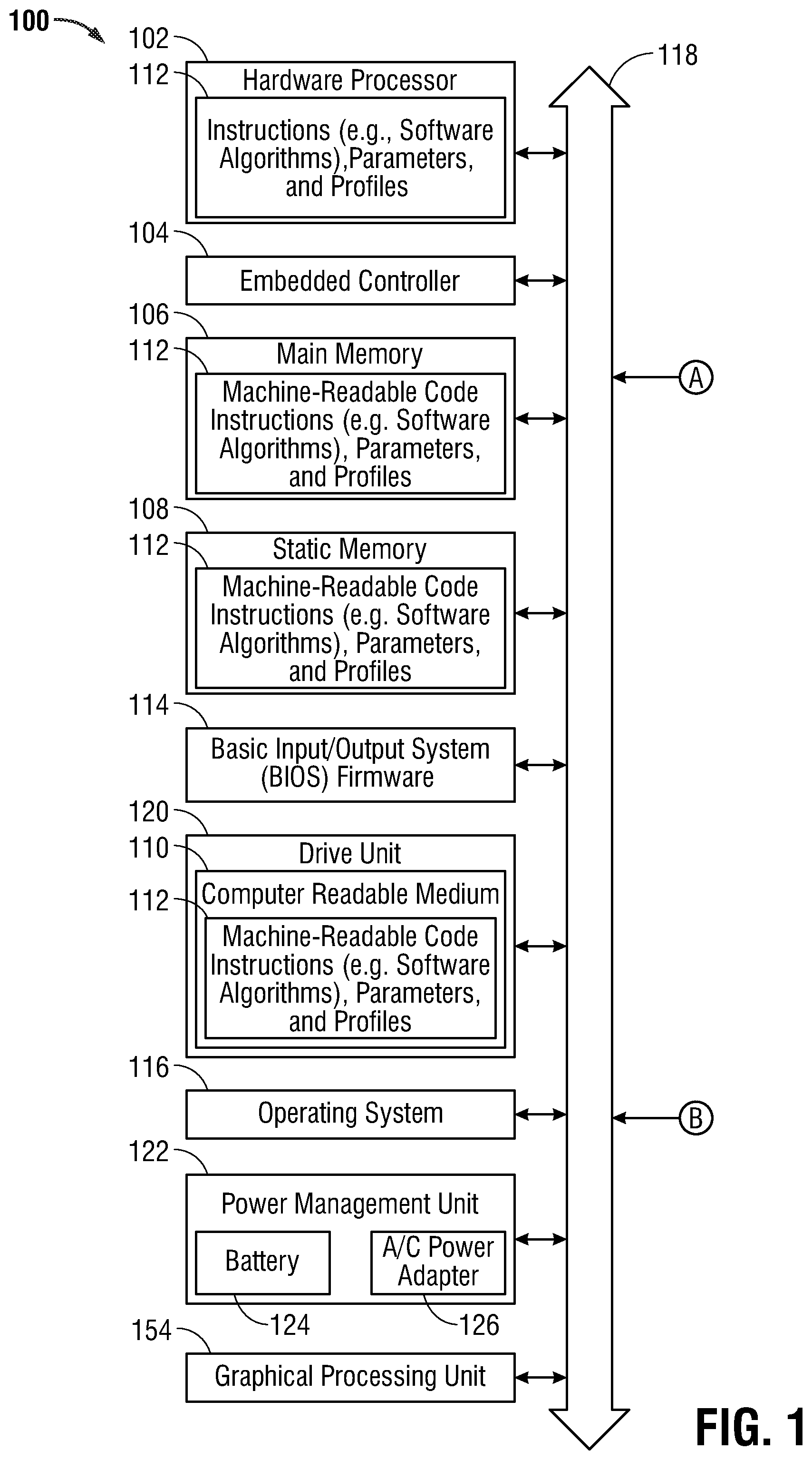 Patent US12307021 Figure 1 – System and method for a quiet keyboard with optical matrix key positioning