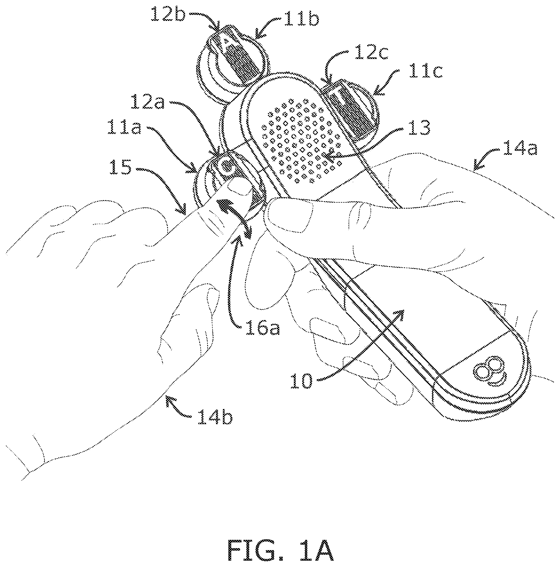 Patent US12307025 Figure 1 – Determining tap locations on a handheld electronic device based on inertial measurements