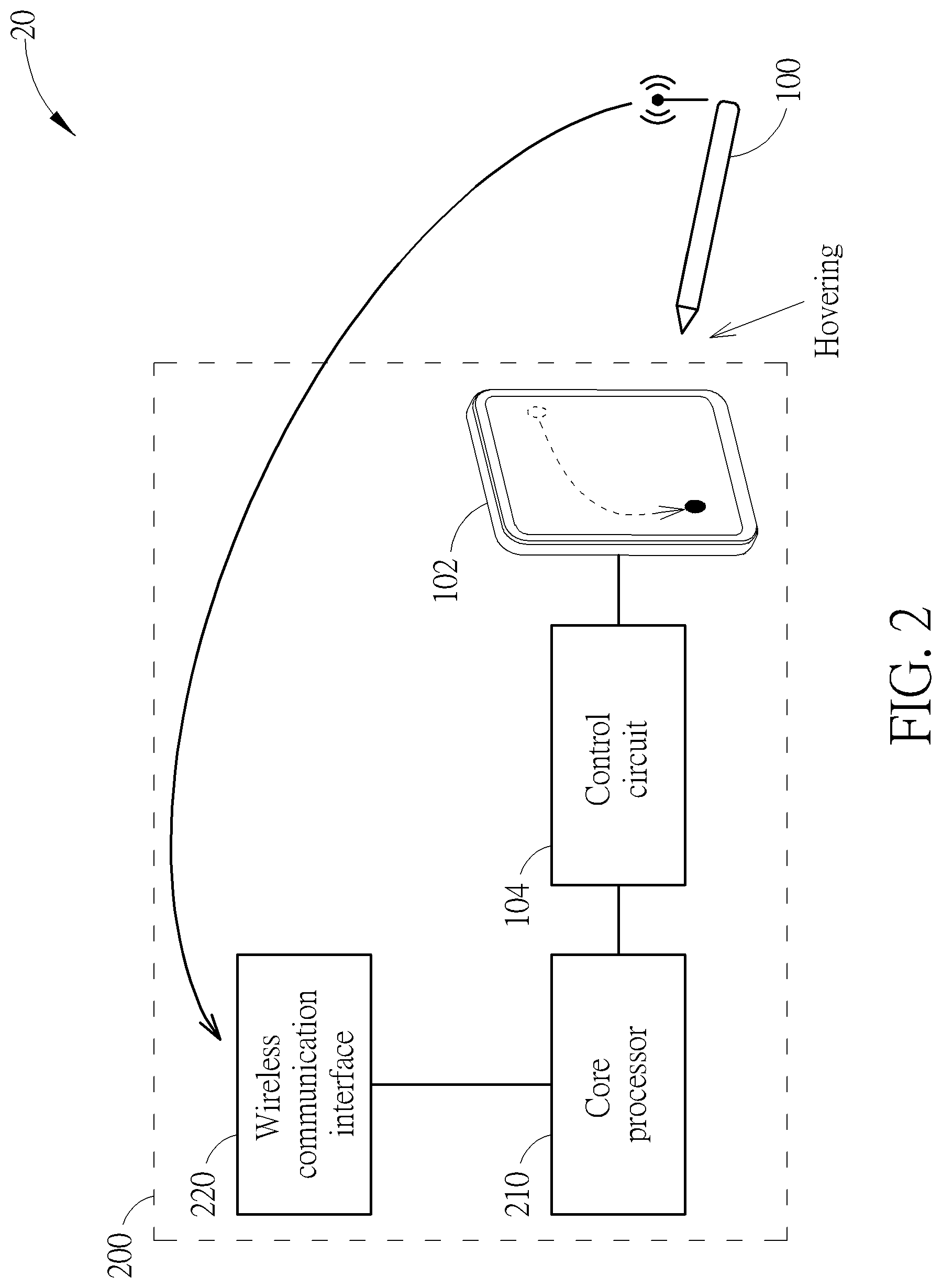Patent US12307027 Figure 2 – Stylus control circuit and stylus