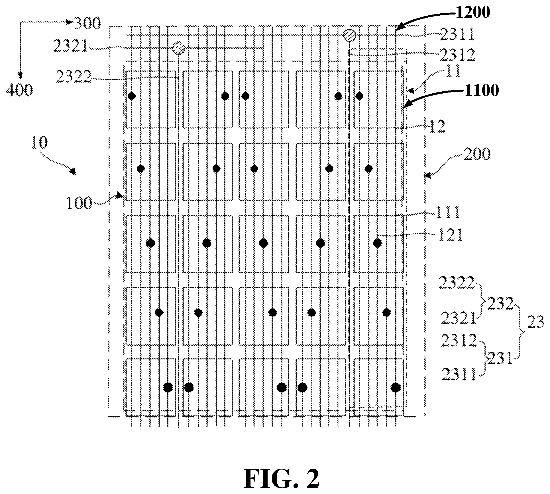 Patent US12307032 Figure 2 – Touch display panel and display device