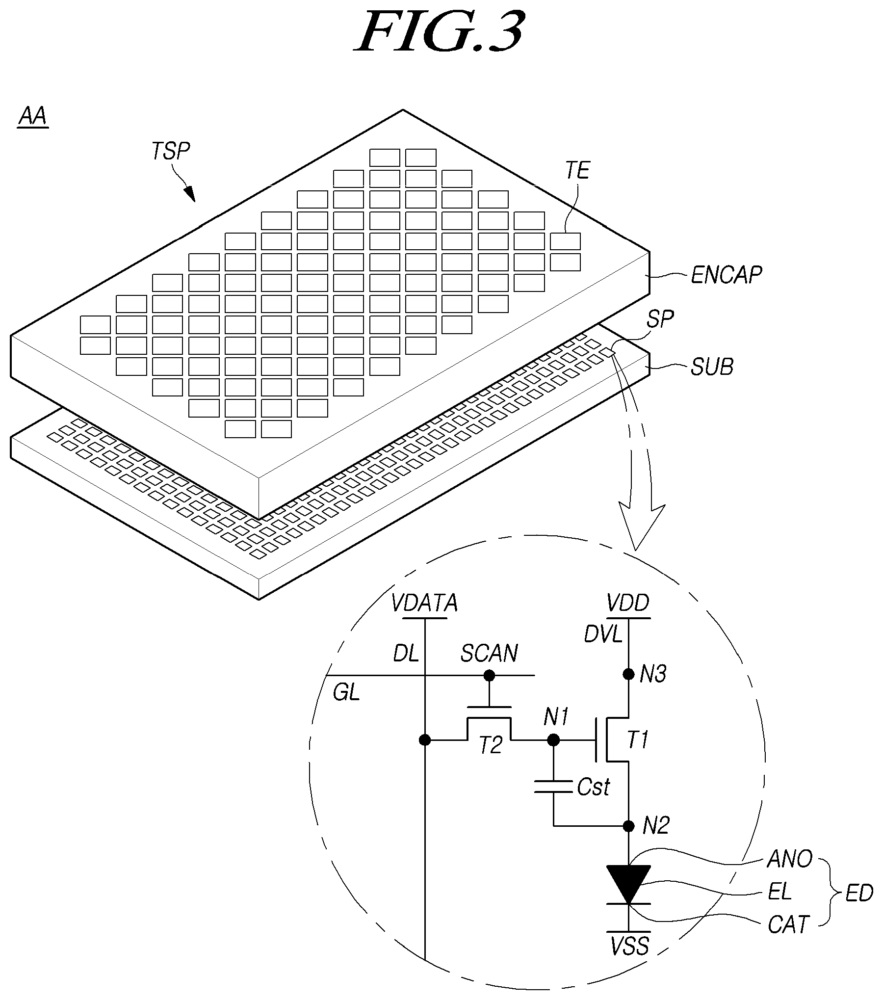 Patent US12307036 Figure 3 – Display device