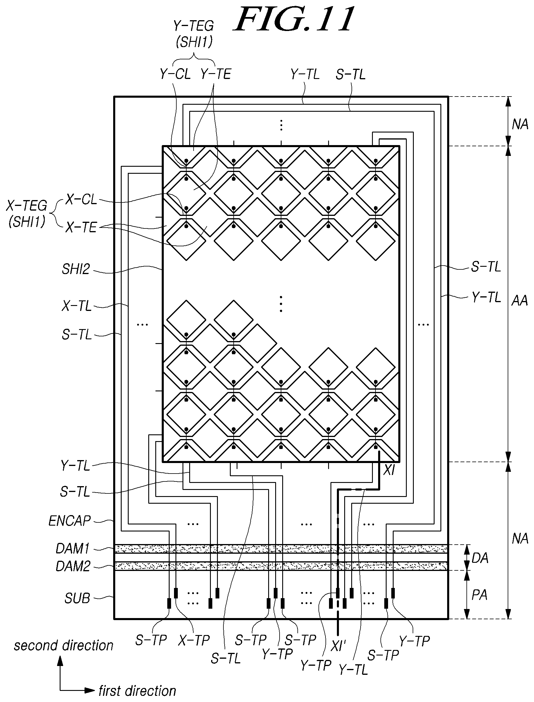 Patent US12307036 Figure 11 – Display device