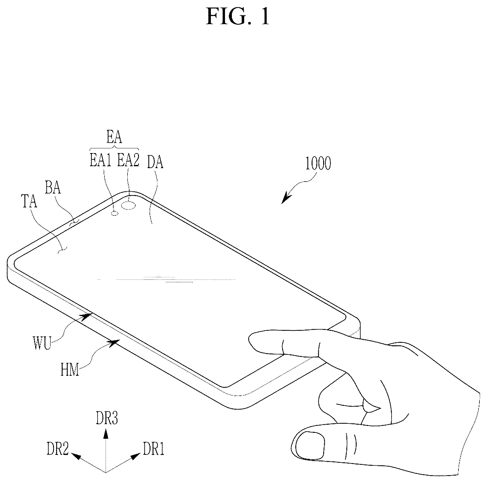Patent US12307037 Figure 1 – Display device