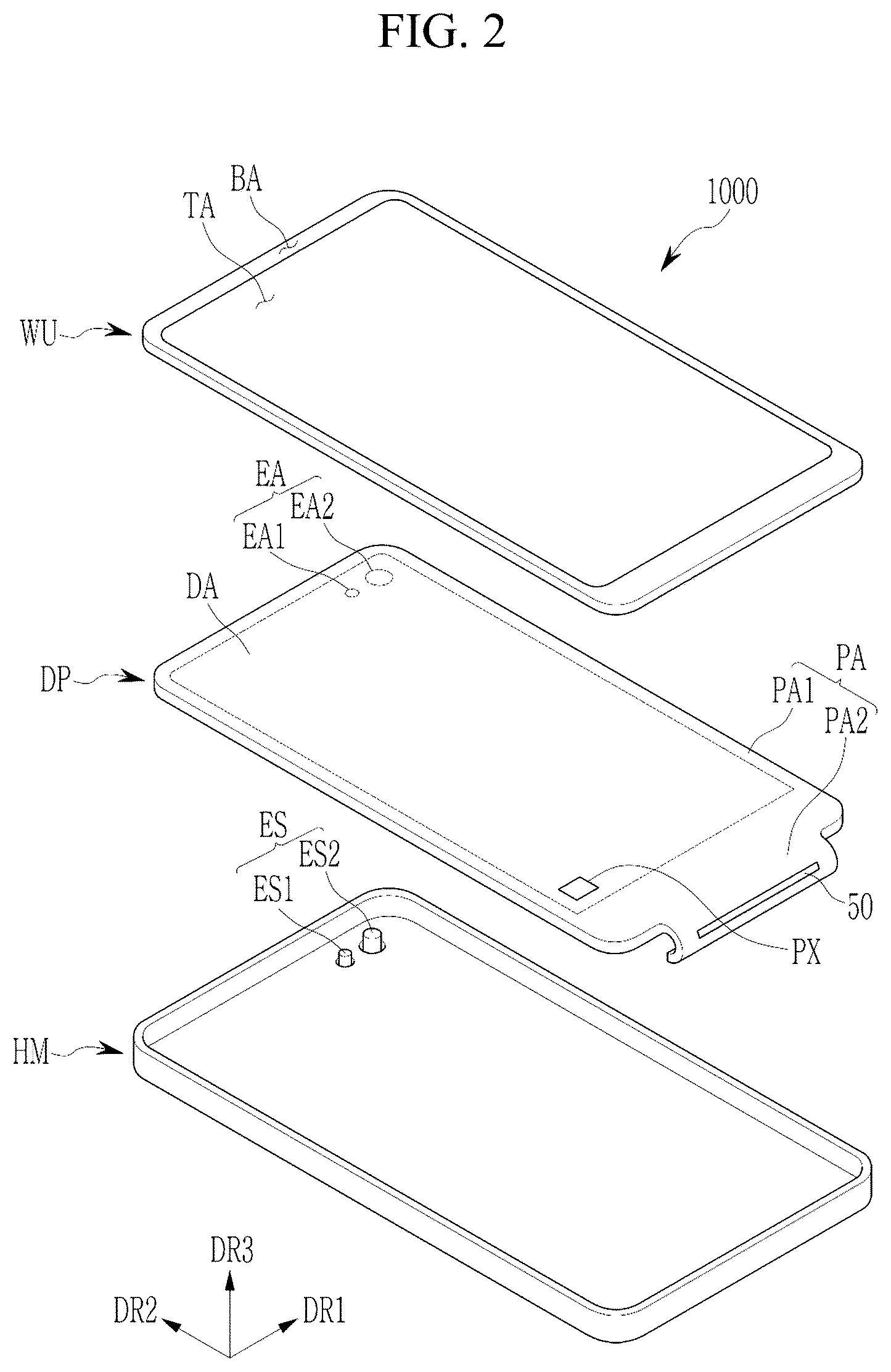 Patent US12307037 Figure 2 – Display device