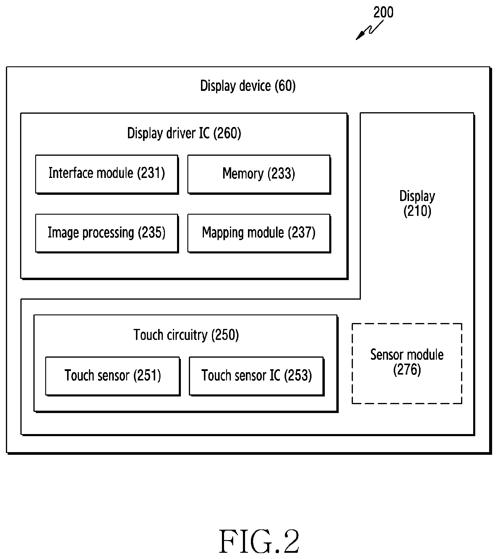 Patent US12307039 Figure 2 – Electronic device including force sensors disposed on same layer and method for controlling same