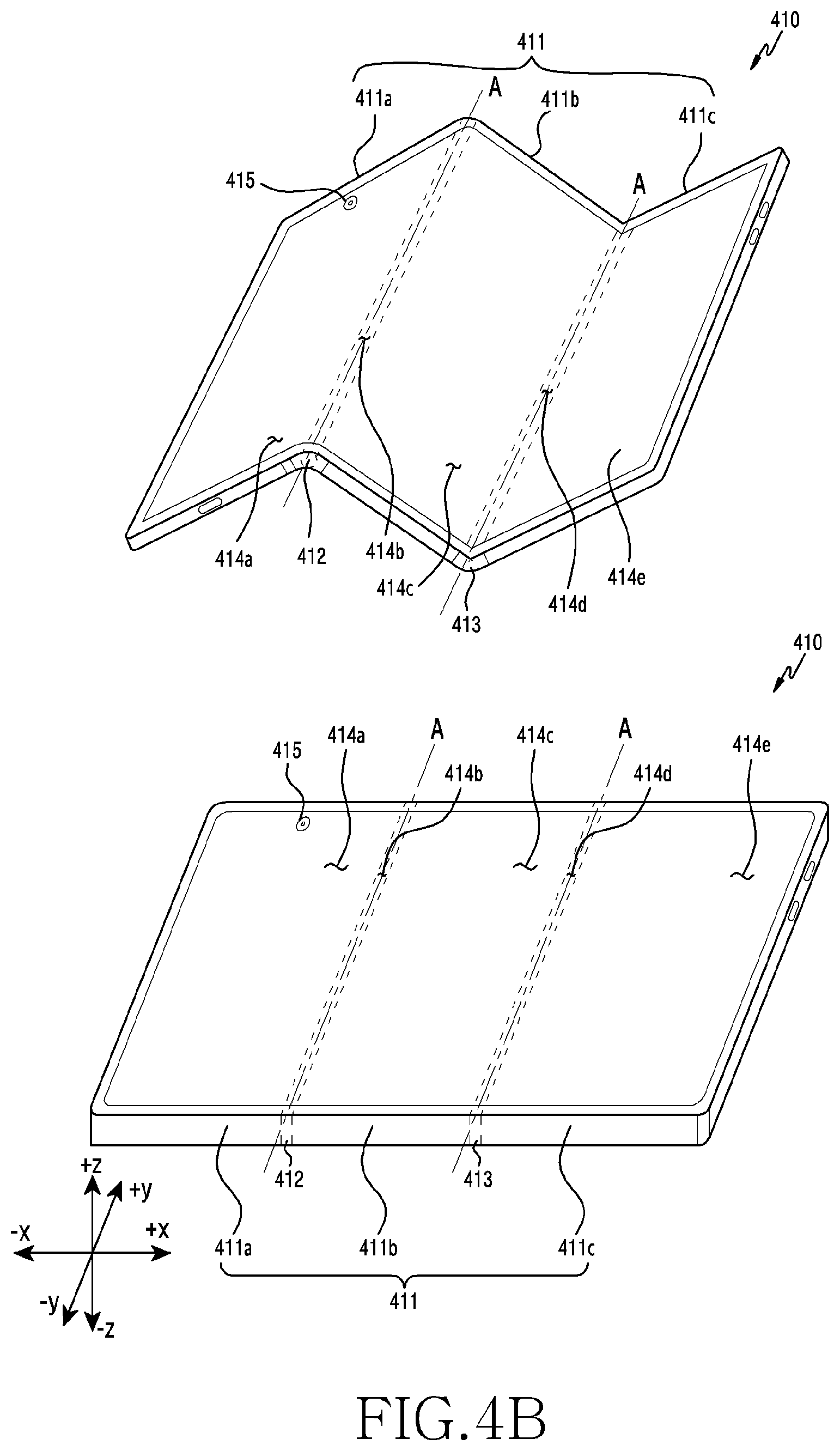 Patent US12307039 Figure 7 – Electronic device including force sensors disposed on same layer and method for controlling same